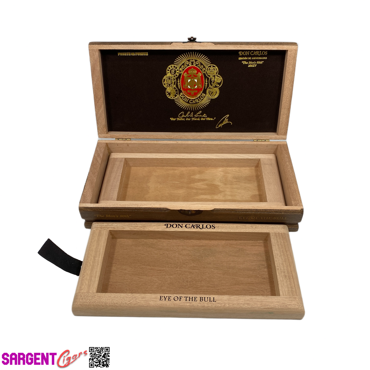 Arturo Fuente Don Carlos Eye of the Bull Empty Wooden Cigar Box 12x5.75x2.75