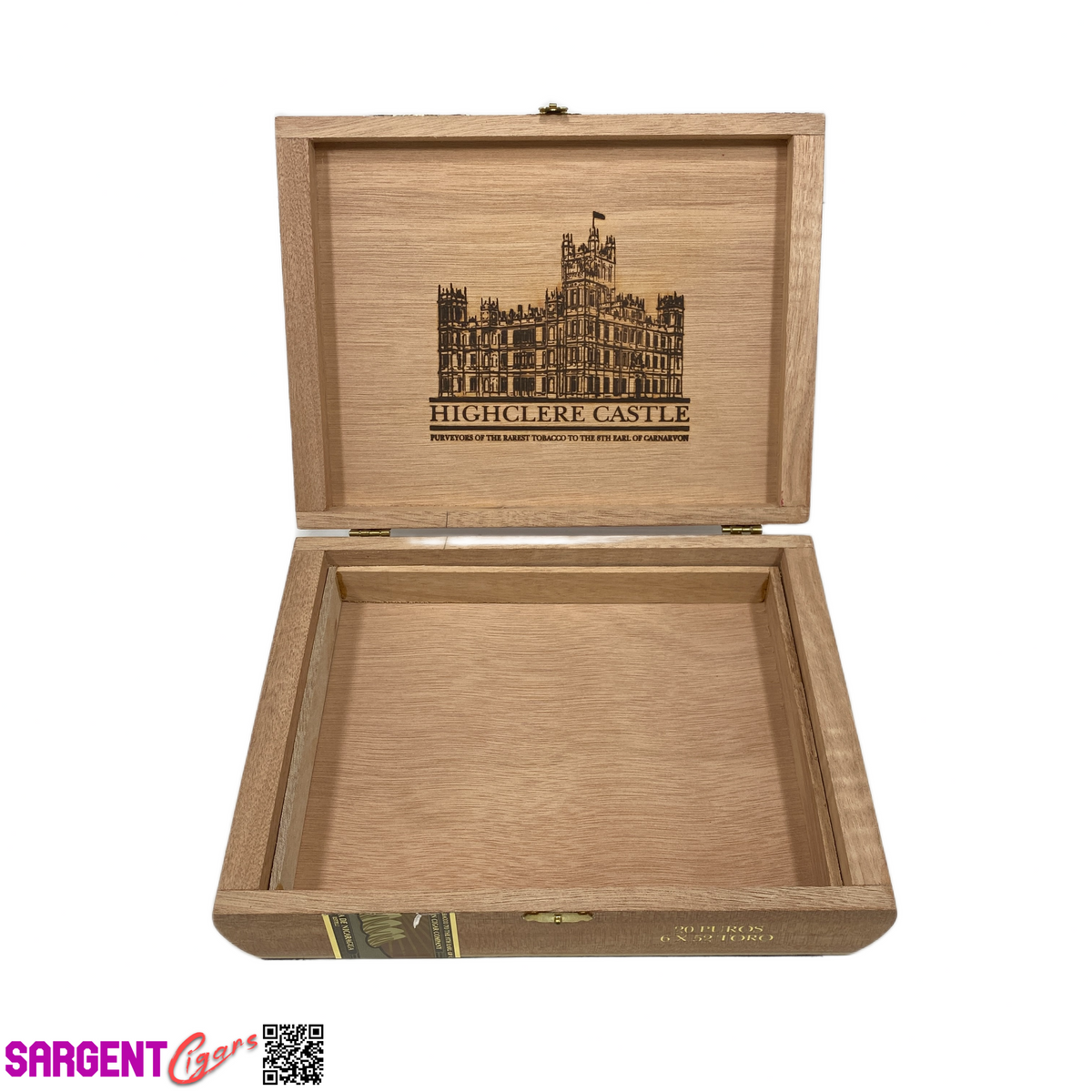 Highclere Castle Red Toro Empty Wooden Cigar Box 9.75x7.25x2.25 (1)