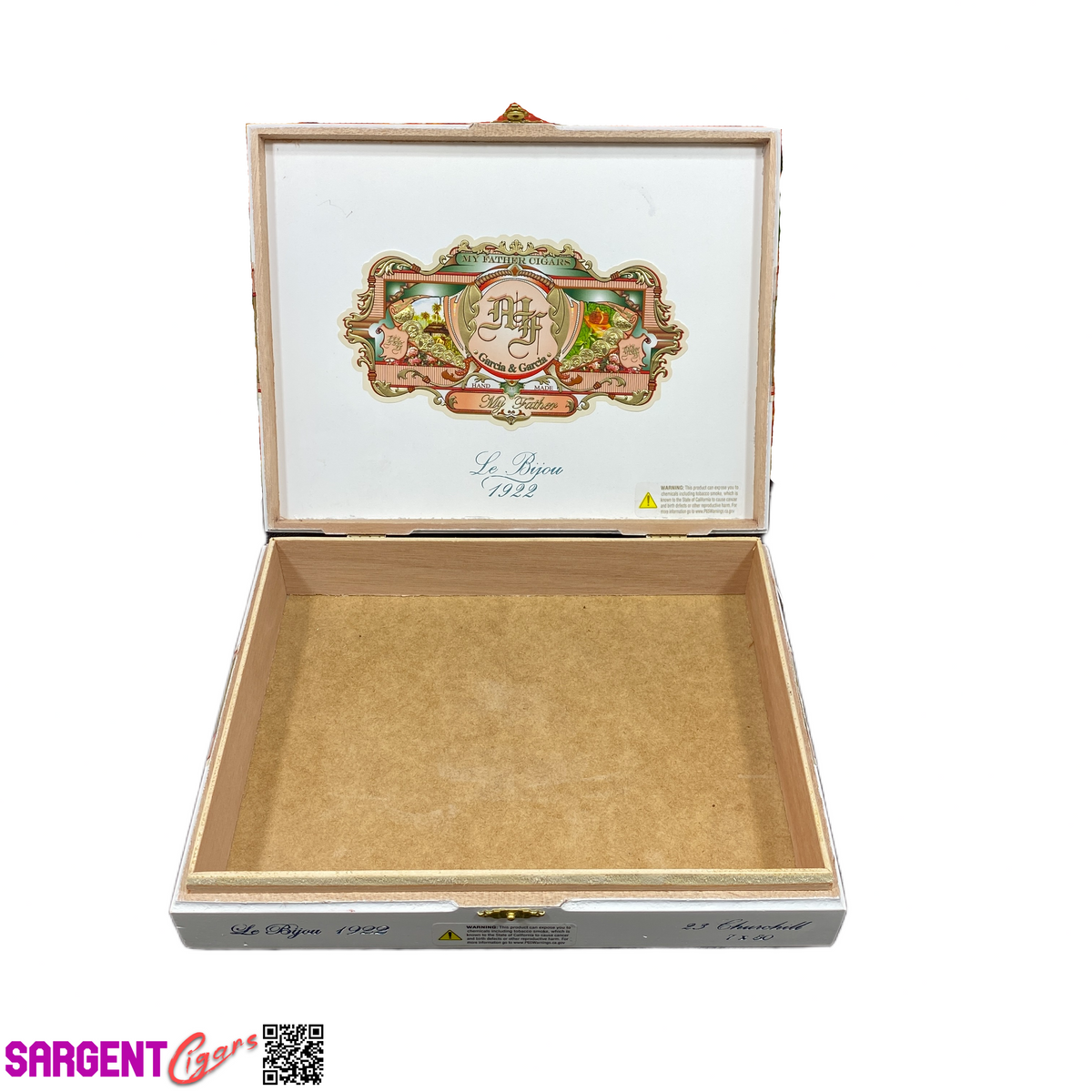 My Father Cigars Le Bijou 1922 Churchill Empty Wooden Cigar Box 10.25x8x2.5