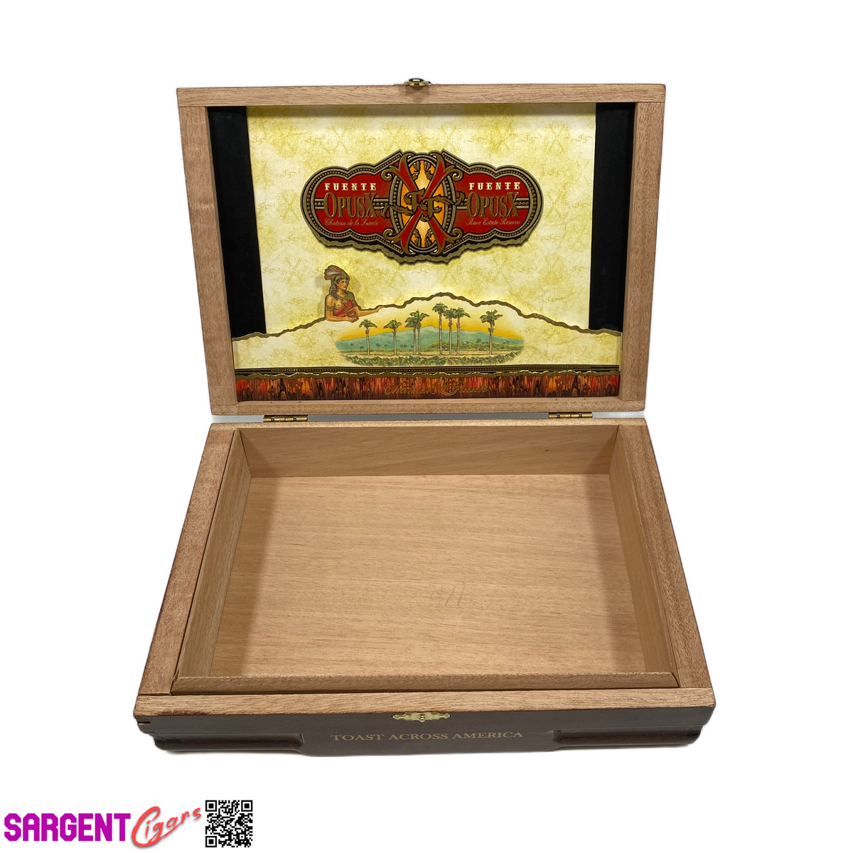 Arturo Fuente Opus X Toast Across America Empty Wooden Cigar Box 10x7x2.5