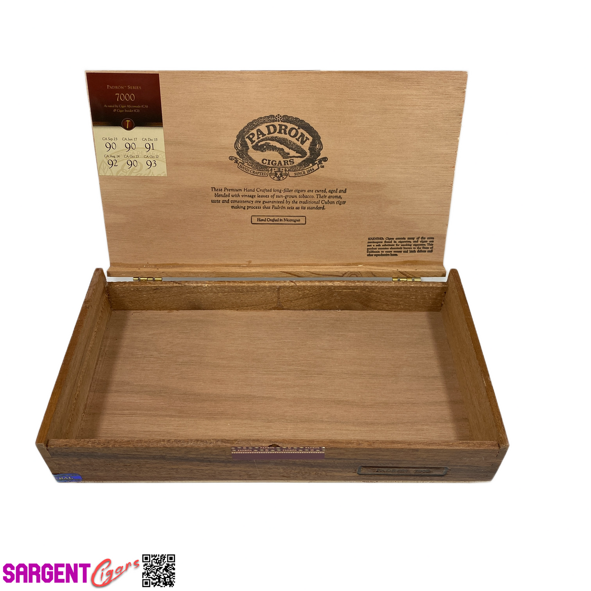 Padron 7000 Empty Wooden Cigar Box 12.5x7x2
