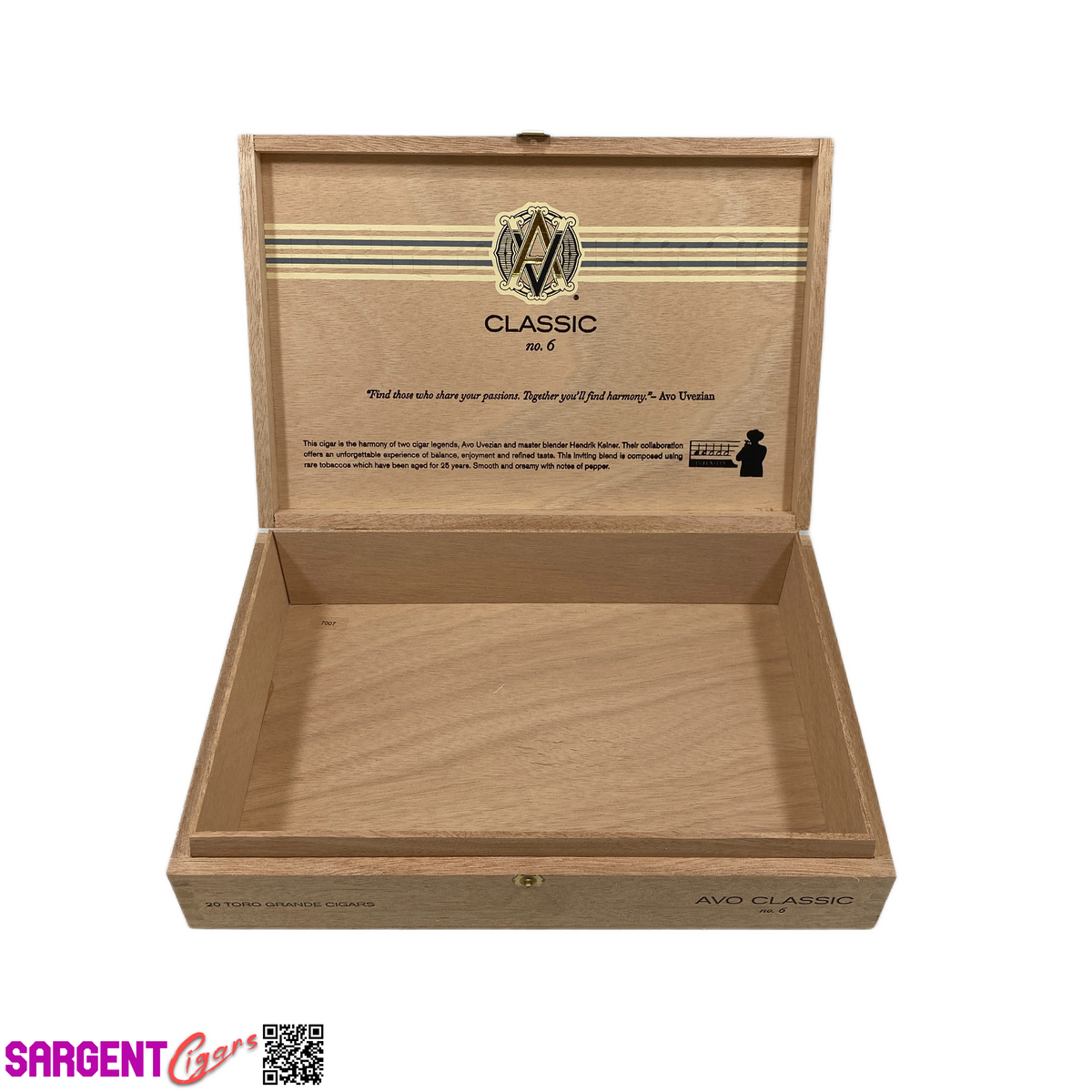 Avo Classic No6 Empty Wooden Cigar Box 10.25x7x2.25
