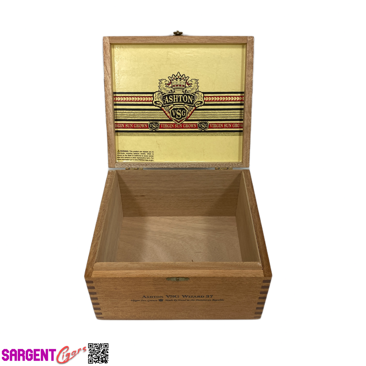 Ashton VSG Wizard Empty Wooden Cigar Box 8x7.25x4.5 (1)