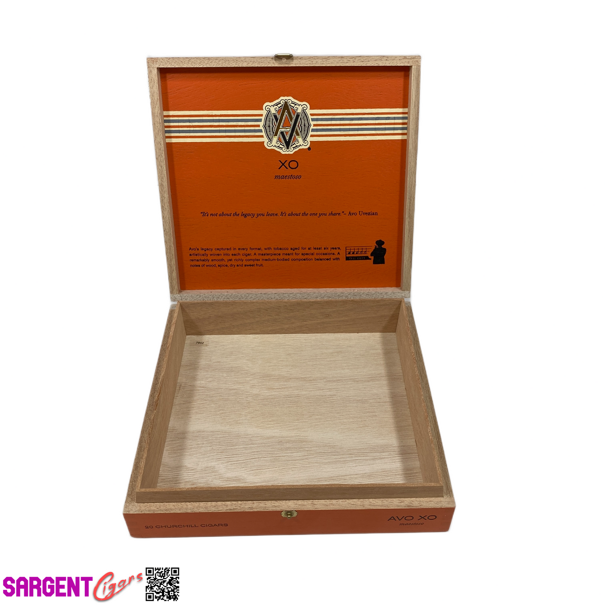 Avo Xo Maestoso Empty Wooden Cigar Box 8.5x8x2