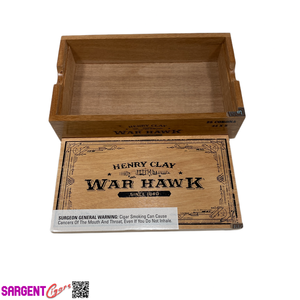 Henry Clay War Hawk Corona Empty Wooden Cigar Box 10x6x2.5