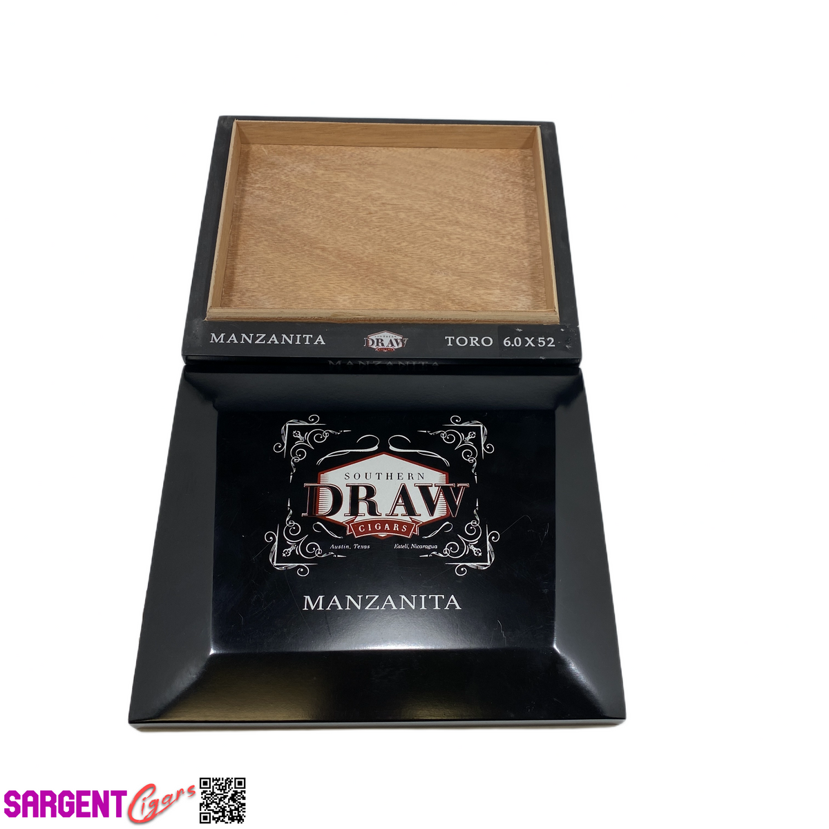 Southern Draw Manzanita Toro Empty Wooden Cigar Box 9.25x8x1.5