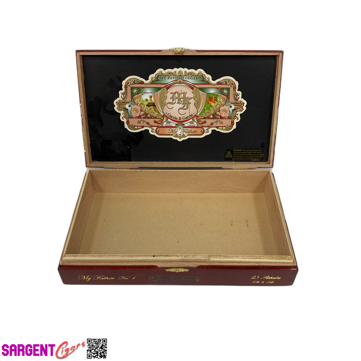 My Father Cigars No1 Empty Wooden Cigar Box 10.5x6.25x2.5