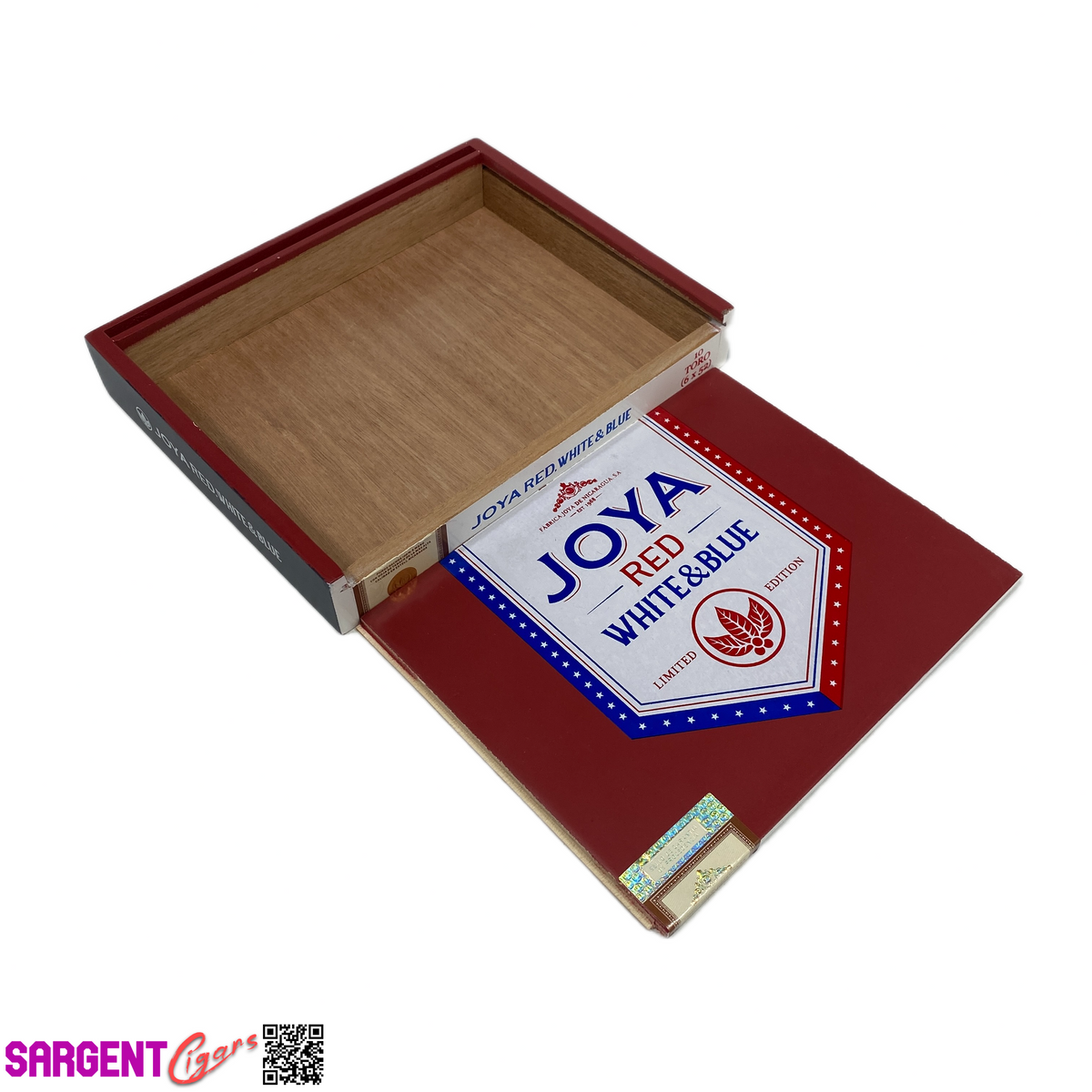 Joya De Nicaragua Red White Blue Empty Wooden Cigar Box 9x7x1.25