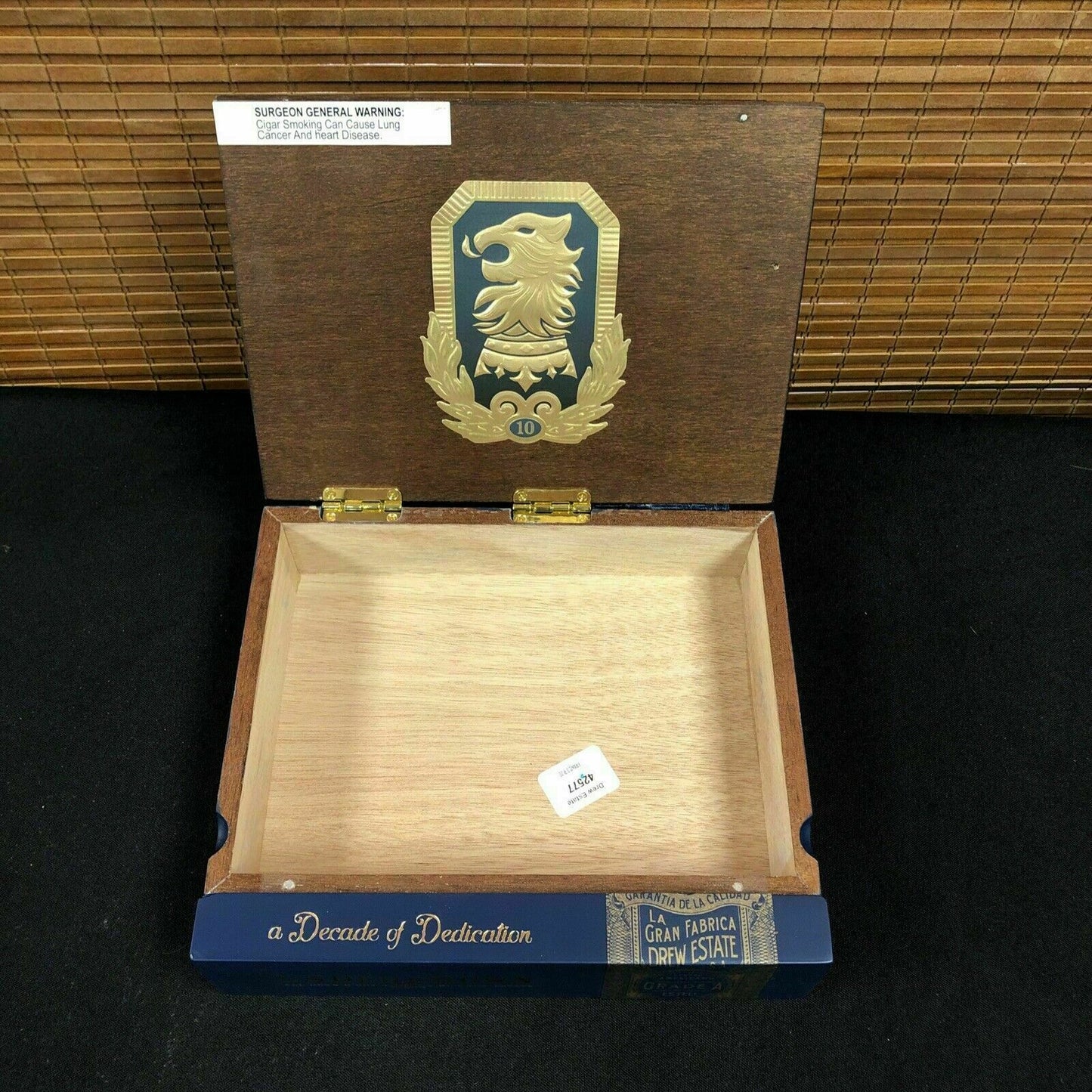 Undercrown 10 Toro Empty Wooden Cigar Box 9x8x2