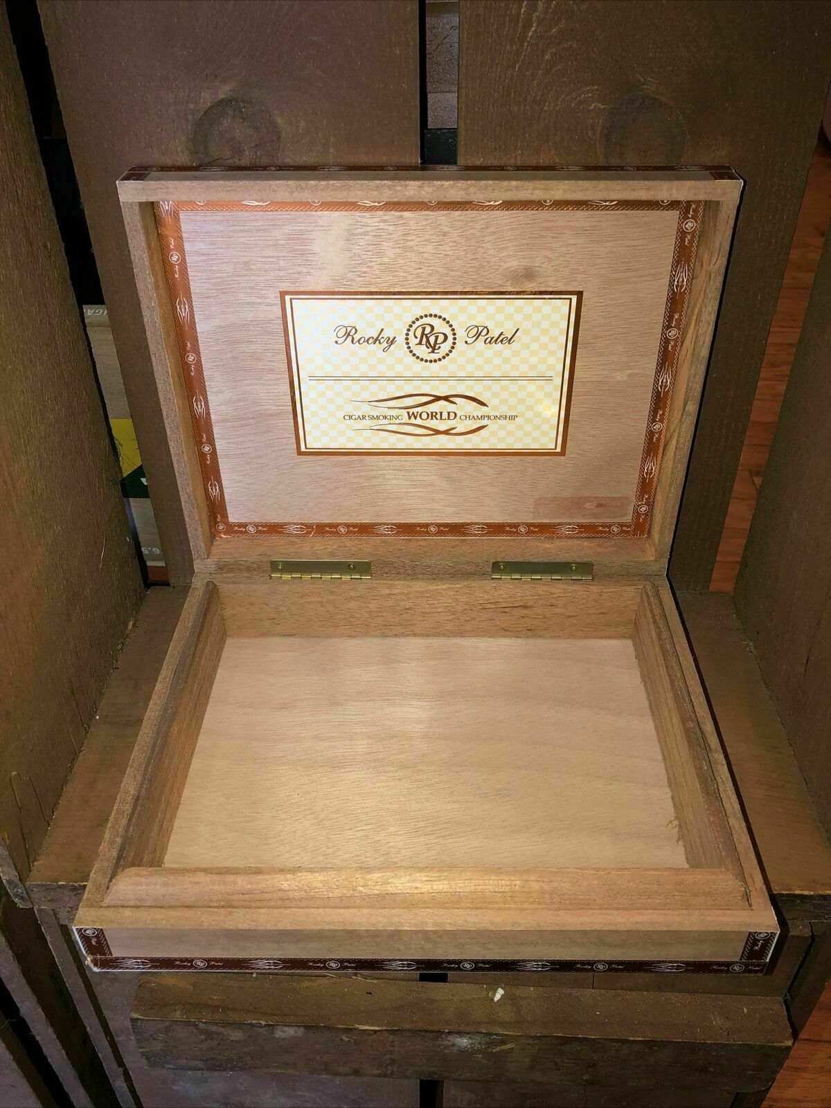 Rocky Patel Cigar Smoking Toro Empty Wooden Cigar Box 9.5x7.75x2