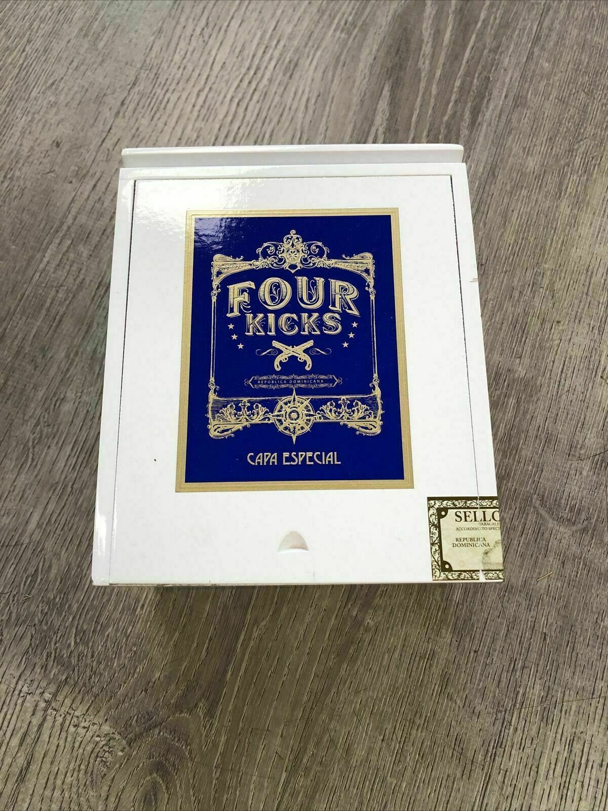 Four Kicks Sublime Empty Wooden Cigar Box 5.75x7x4