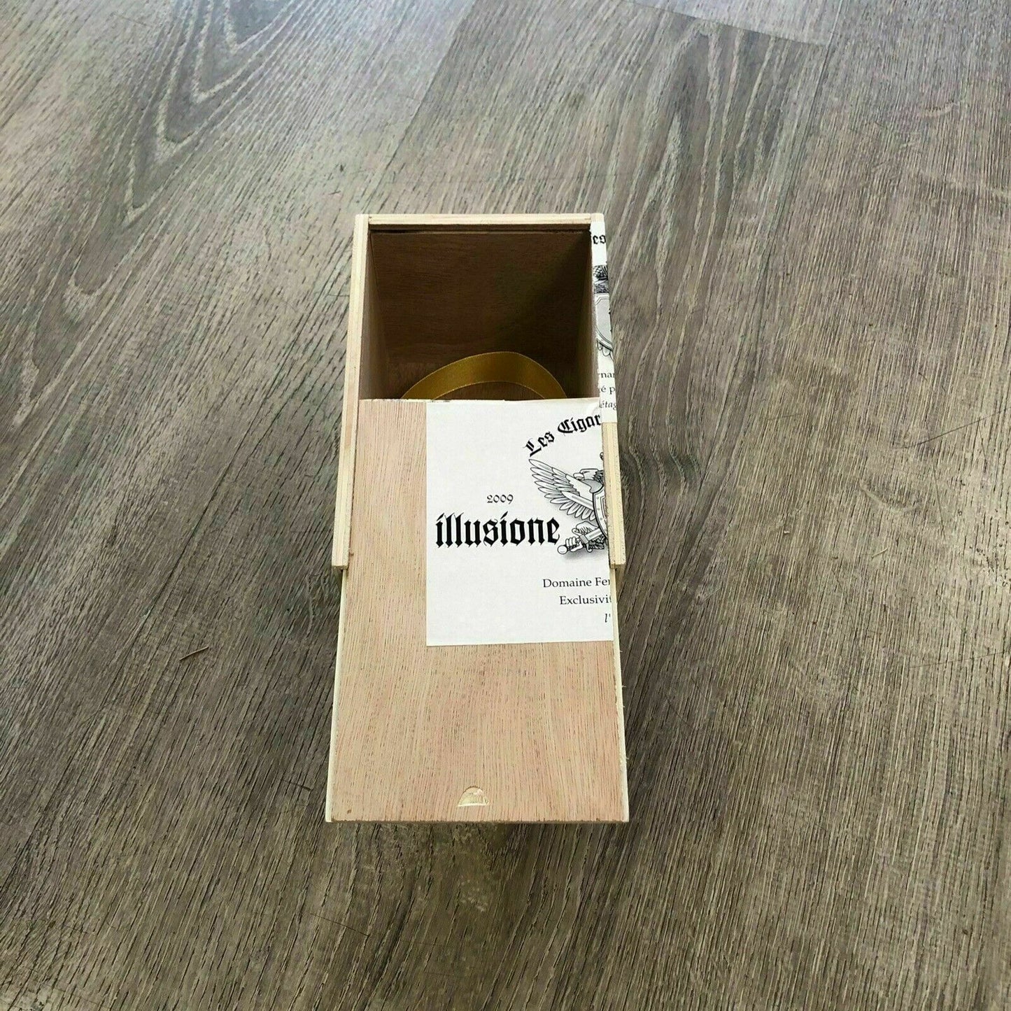 Illusione Epernay Empty Wooden Cigar Box 4.25x6.5x4