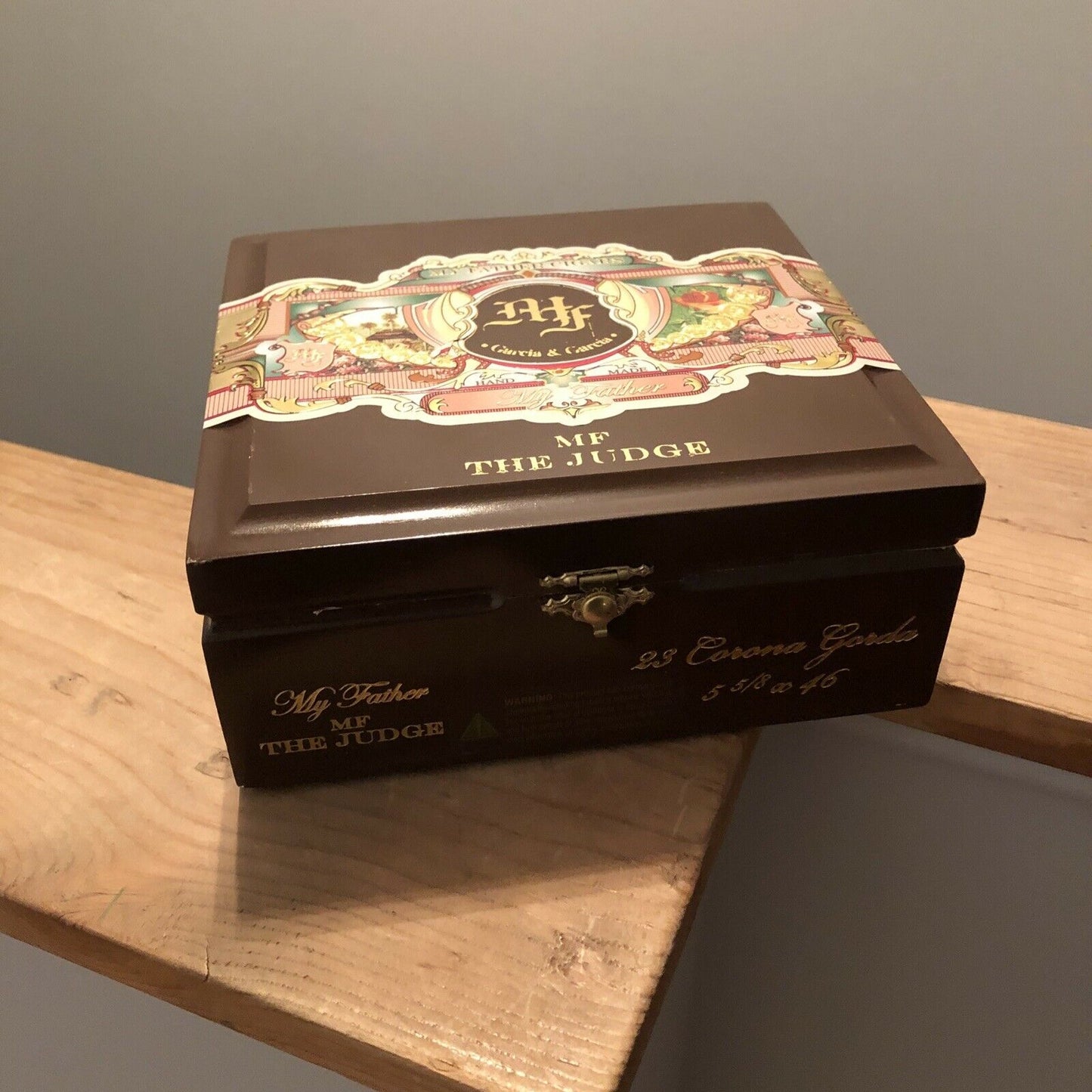 My Father Cigars The Judge Corona Empty Wooden Cigar Box 7x6.5x3