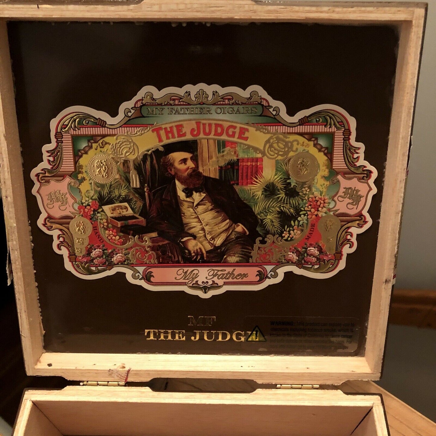 My Father Cigars The Judge Corona Empty Wooden Cigar Box 7x6.5x3