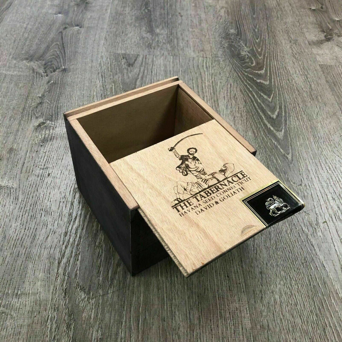 Tabernacle Hav Seed Goliath Empty Wooden Cigar Box 6x6x5.25