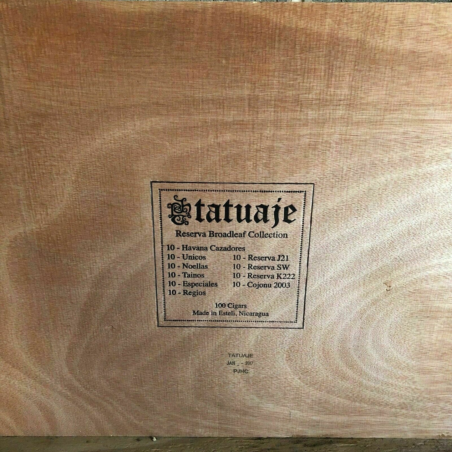 Tatuaje Reserva Broadleaf Collection Empty Wooden Cigar Box 22.5x15.5x2.5