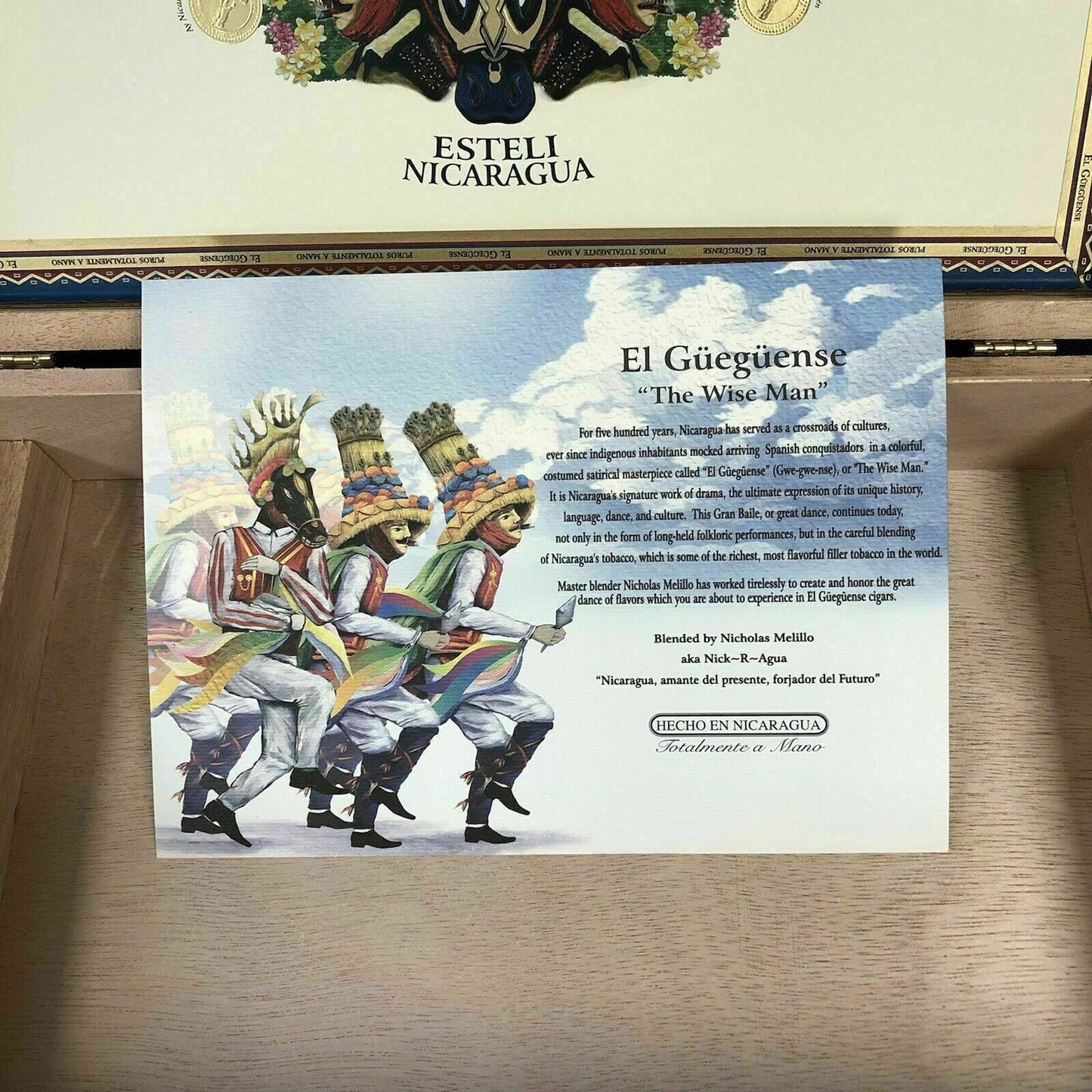 The Wise Man Corona Gorda Empty Wooden Cigar Box 10.25x6.75x1.75