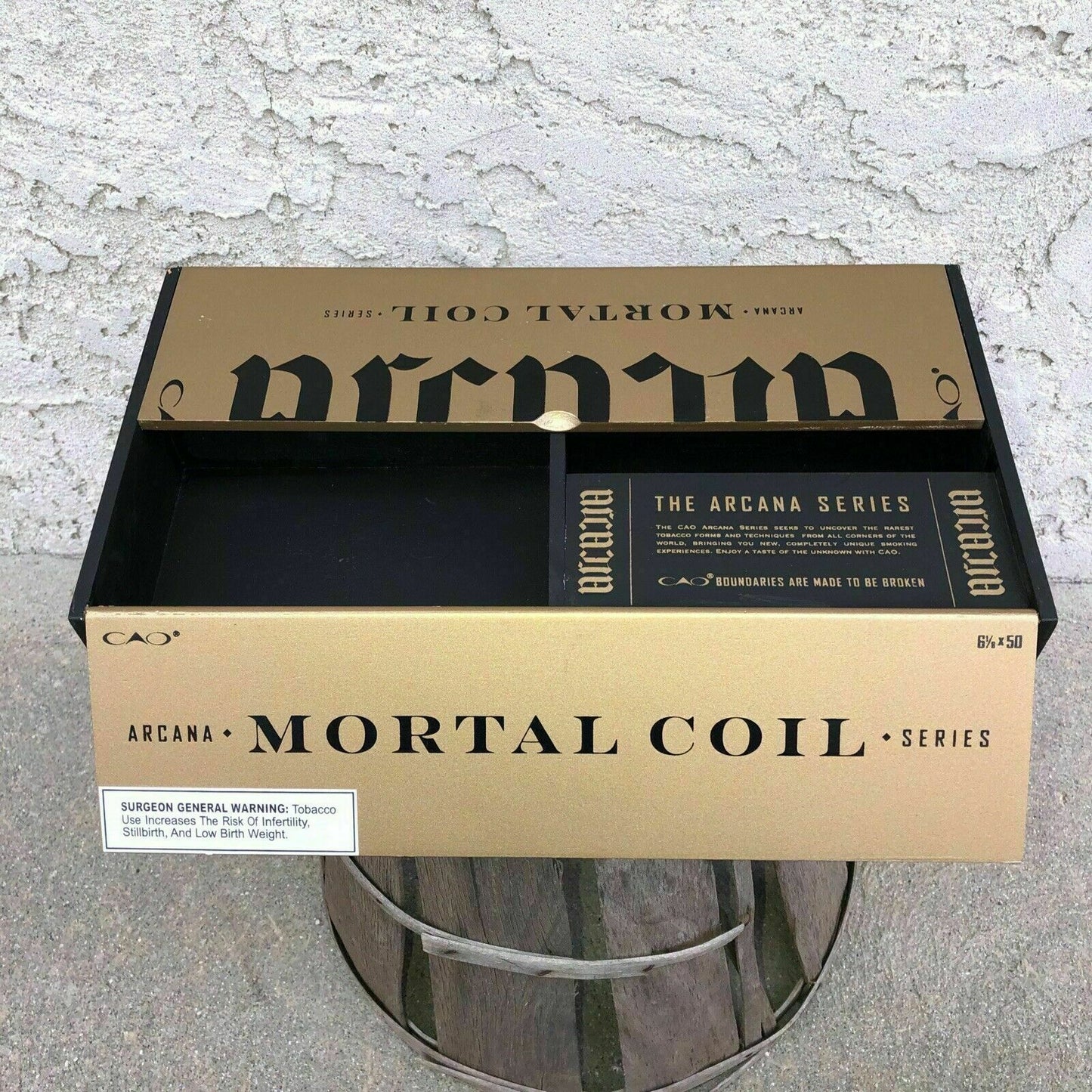 Cao Arcana Series Mortal Coil Empty Wooden Cigar Box 13x7x2.25