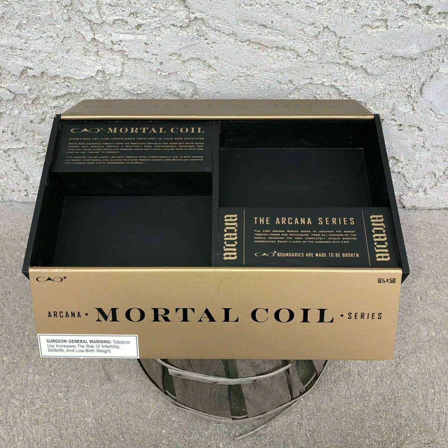 Cao Arcana Series Mortal Coil Empty Wooden Cigar Box 13x7x2.25