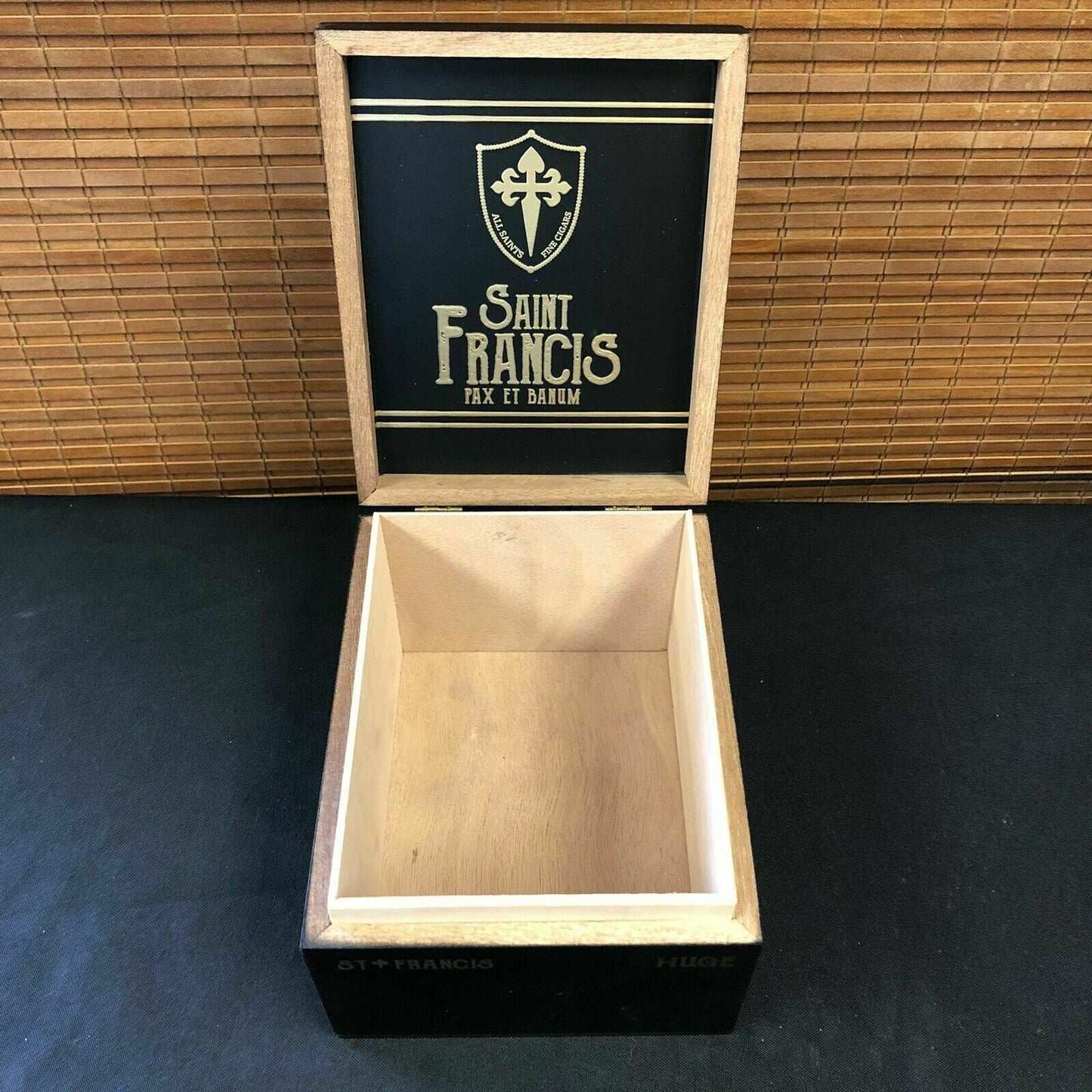 All Saints Cigars Saint Francis Huge Empty Wooden Cigar Box 5.5x7x4