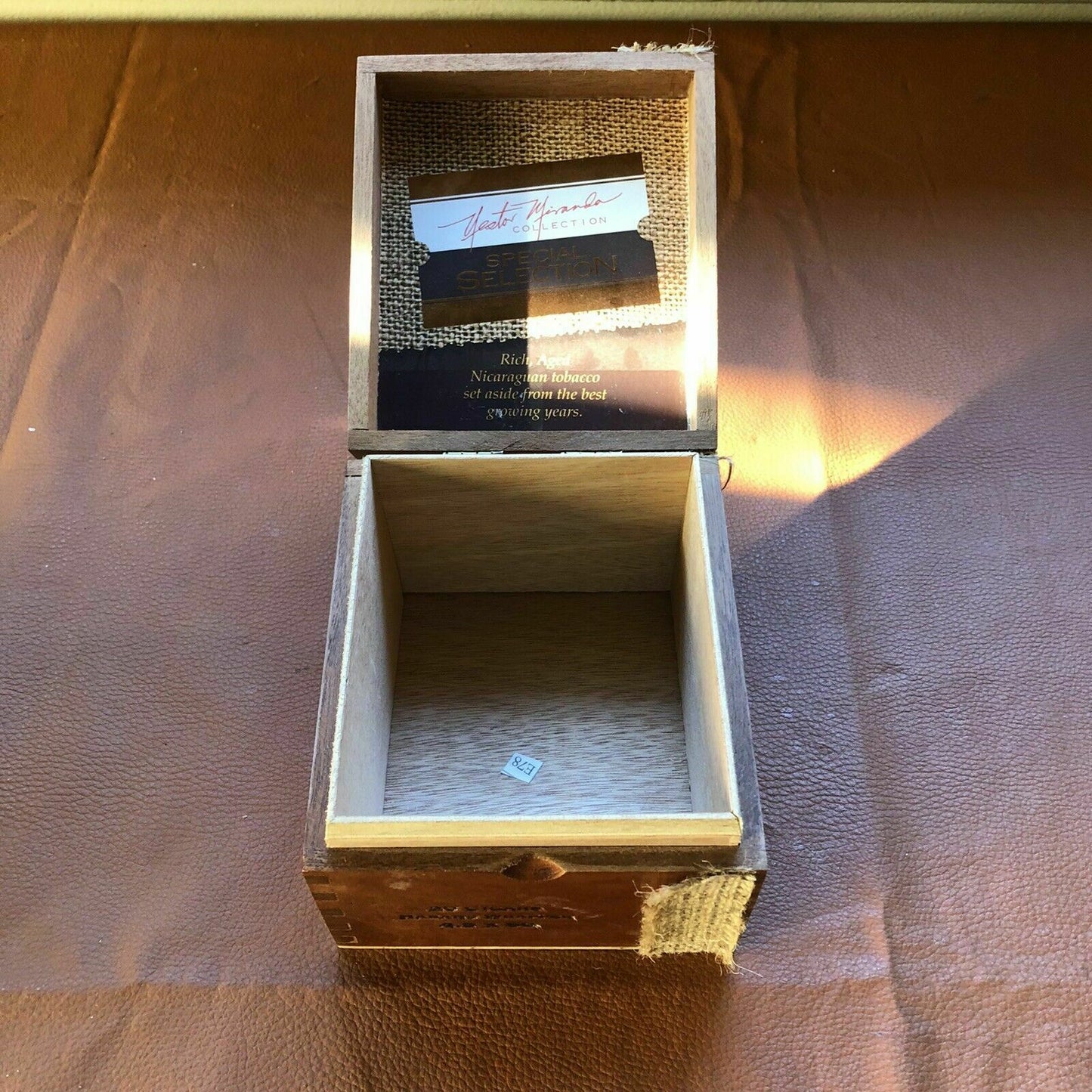 Nestor Miranda Special Selection Empty Wooden Cigar Box 5x5.5x3.5