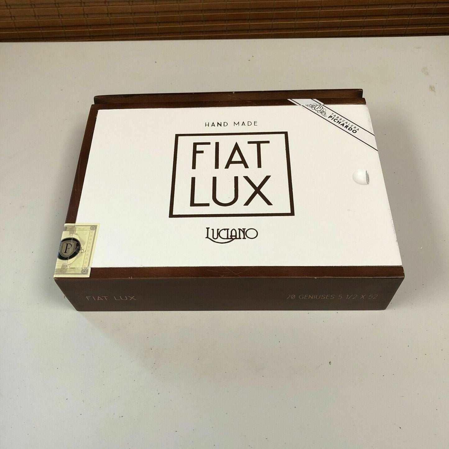 Fiat Lux Acumen Empty Wooden Cigar Box 9.25x7.25x2.5