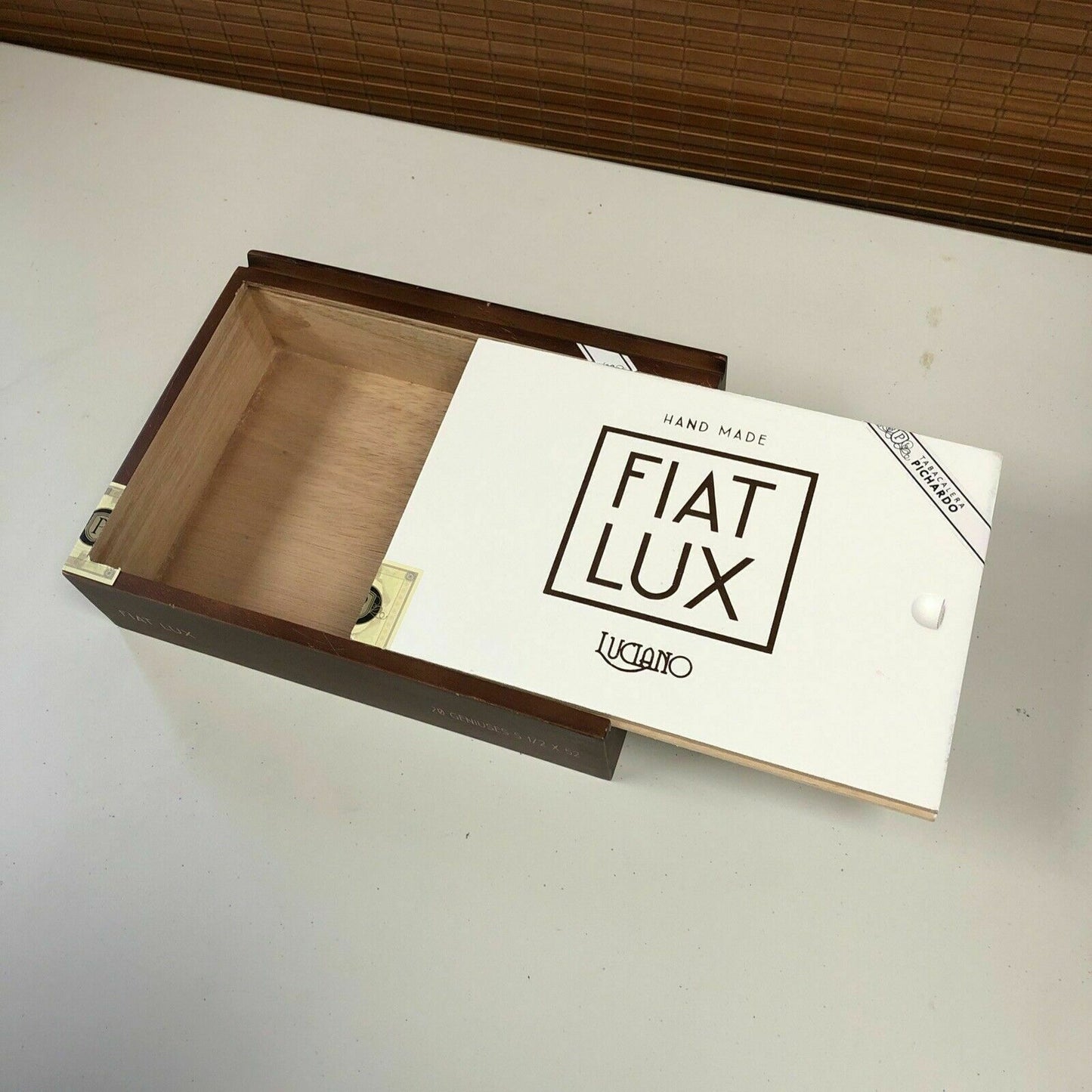 Fiat Lux Acumen Empty Wooden Cigar Box 9.25x7.25x2.5