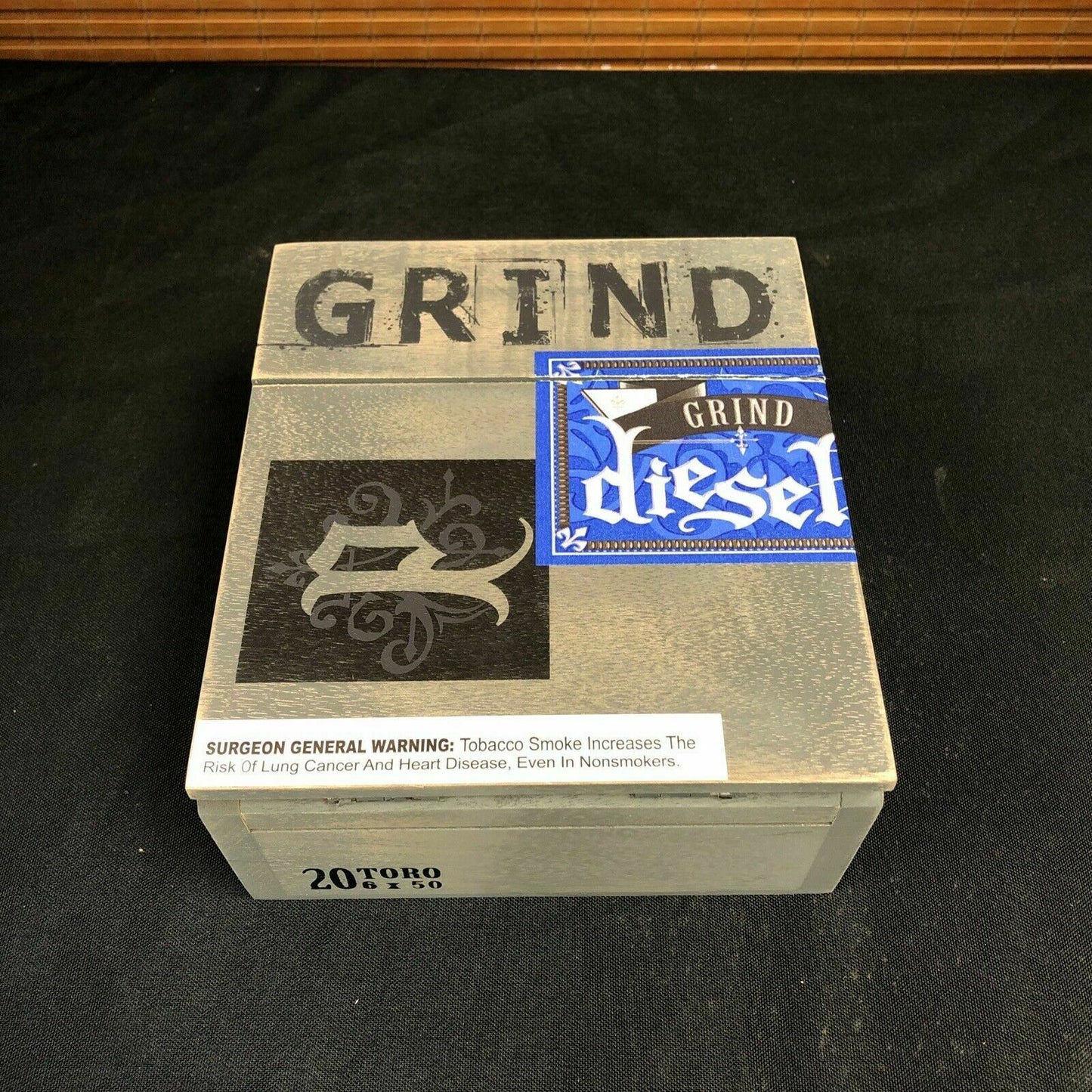 Diesel Grind Robusto Empty Wooden Cigar Box 6x6x3