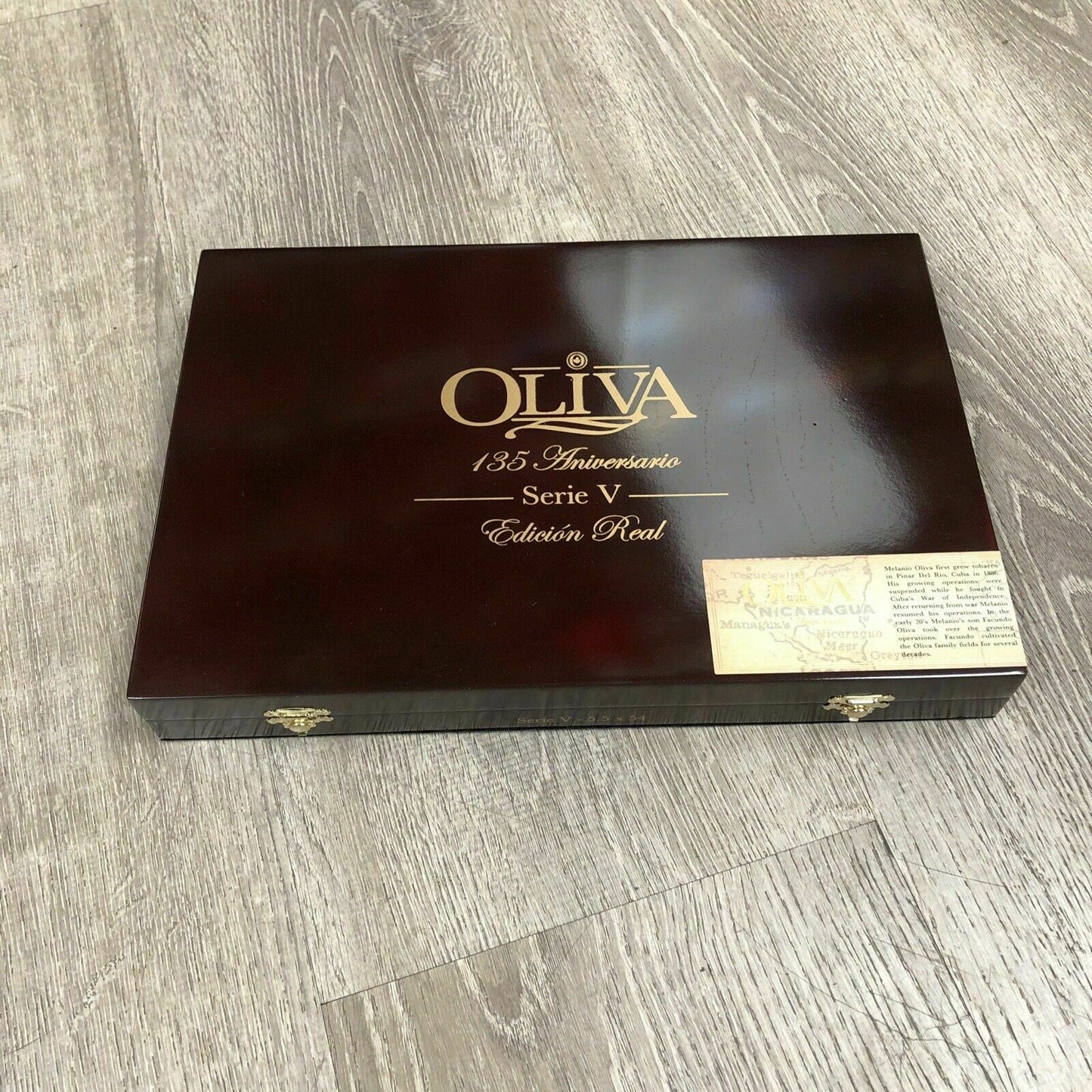 Oliva 135th Aniversario Empty Wooden Cigar Box 13.25x9x1.75