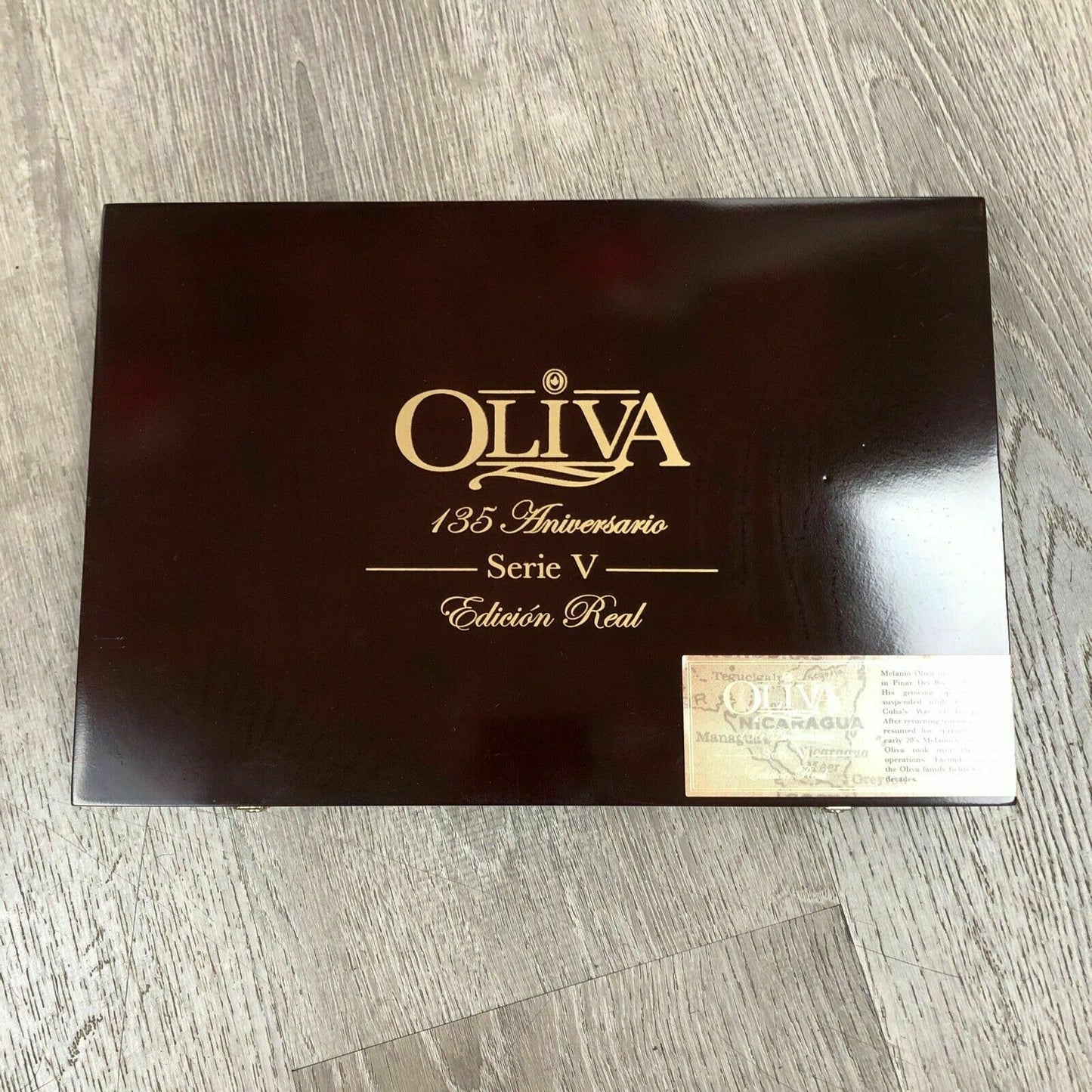 Oliva 135th Aniversario Empty Wooden Cigar Box 13.25x9x1.75