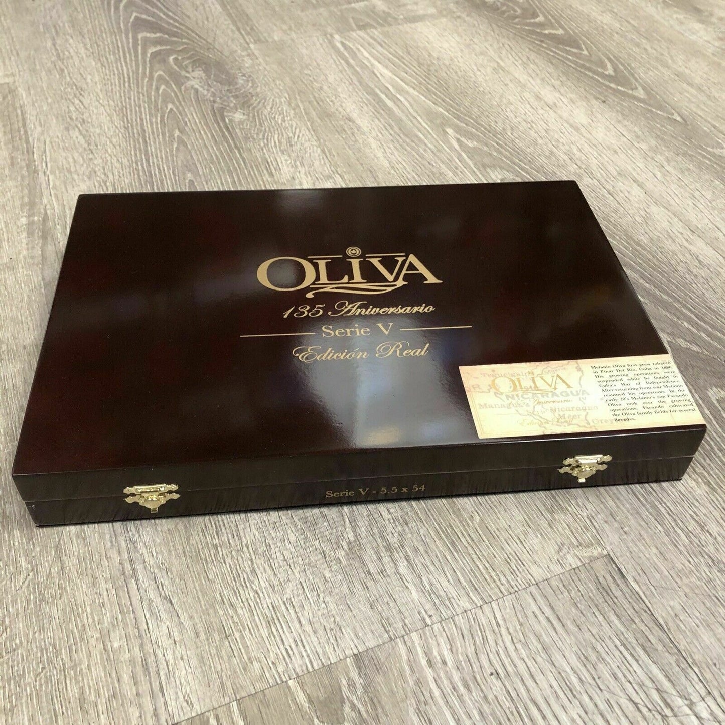 Oliva 135th Aniversario Empty Wooden Cigar Box 13.25x9x1.75