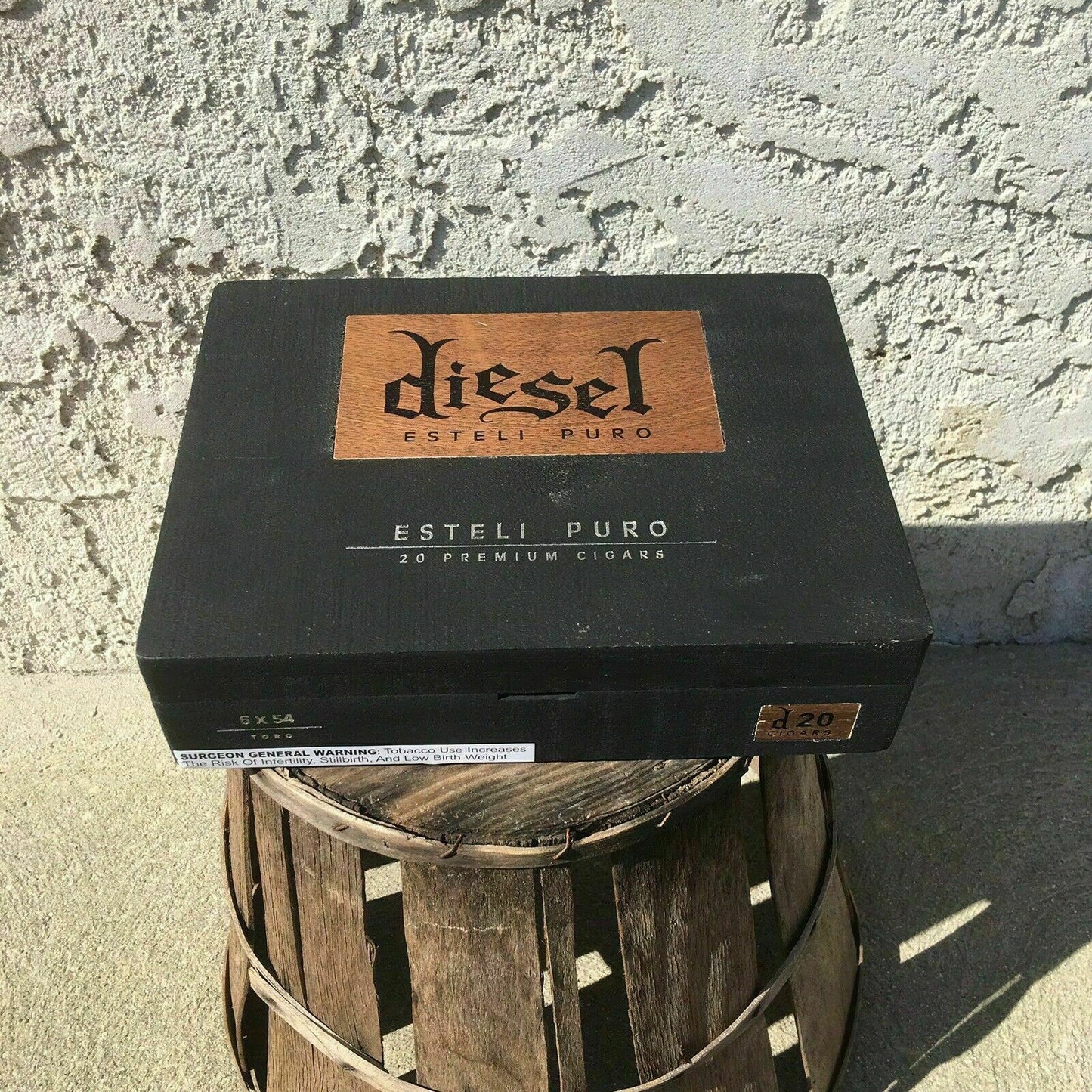 Diesel Esteli Puro Robusto Empty Wooden Cigar Box 9.5x6.5x2.5