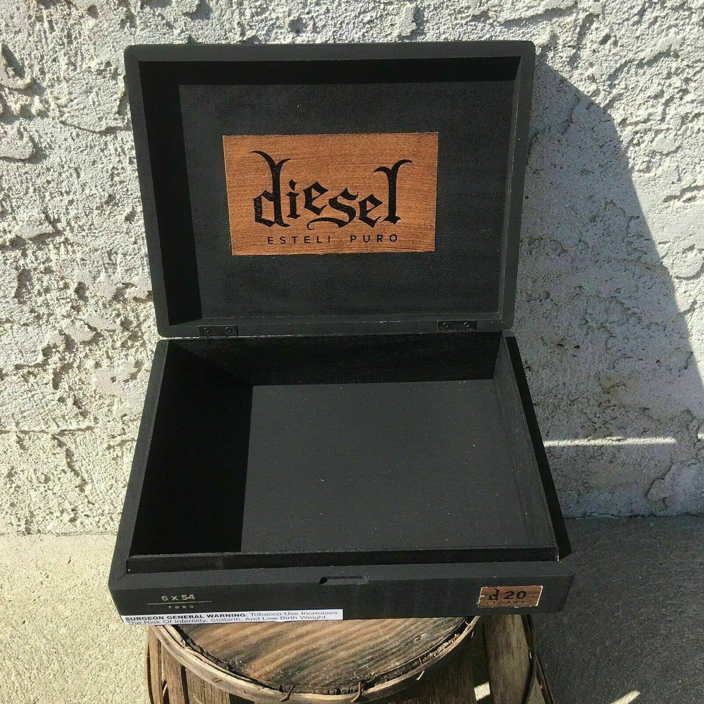 Diesel Esteli Puro Robusto Empty Wooden Cigar Box 9.5x6.5x2.5