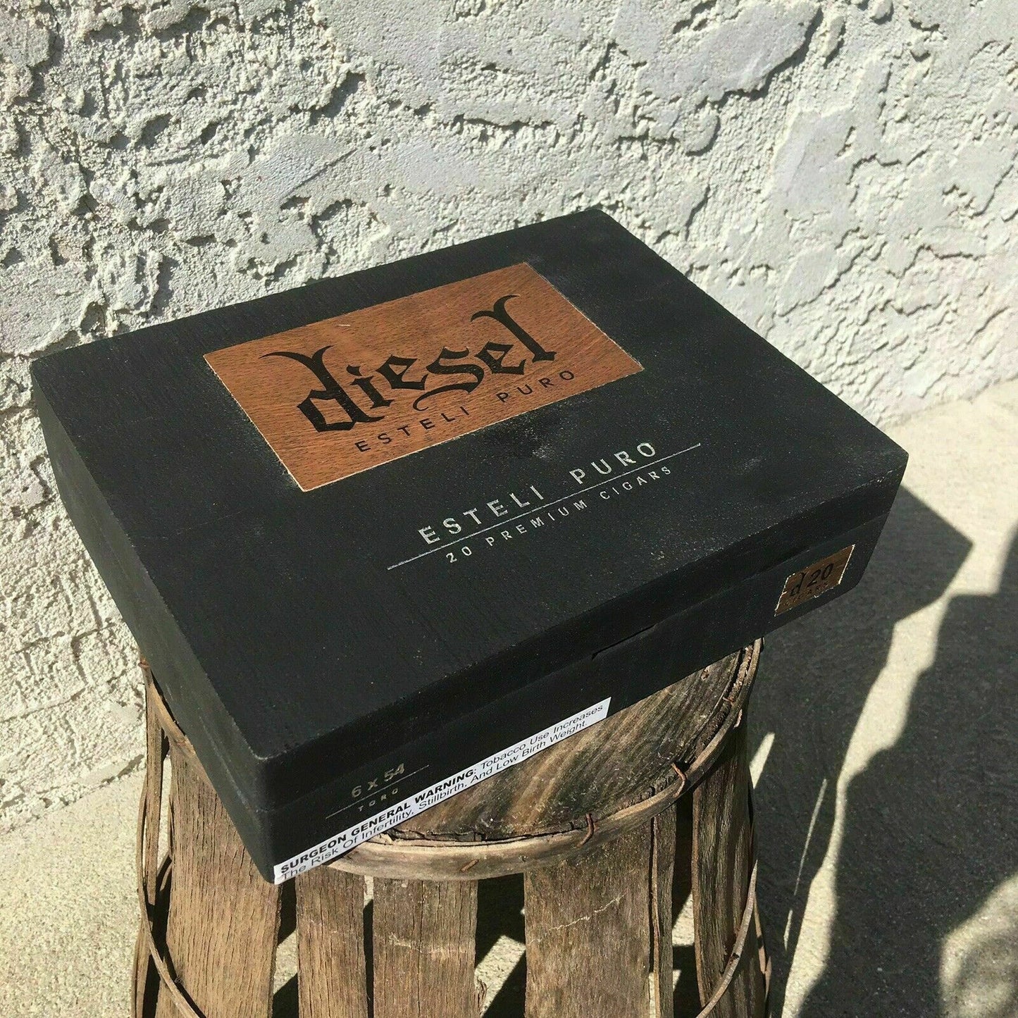 Diesel Esteli Puro Robusto Empty Wooden Cigar Box 9.5x6.5x2.5