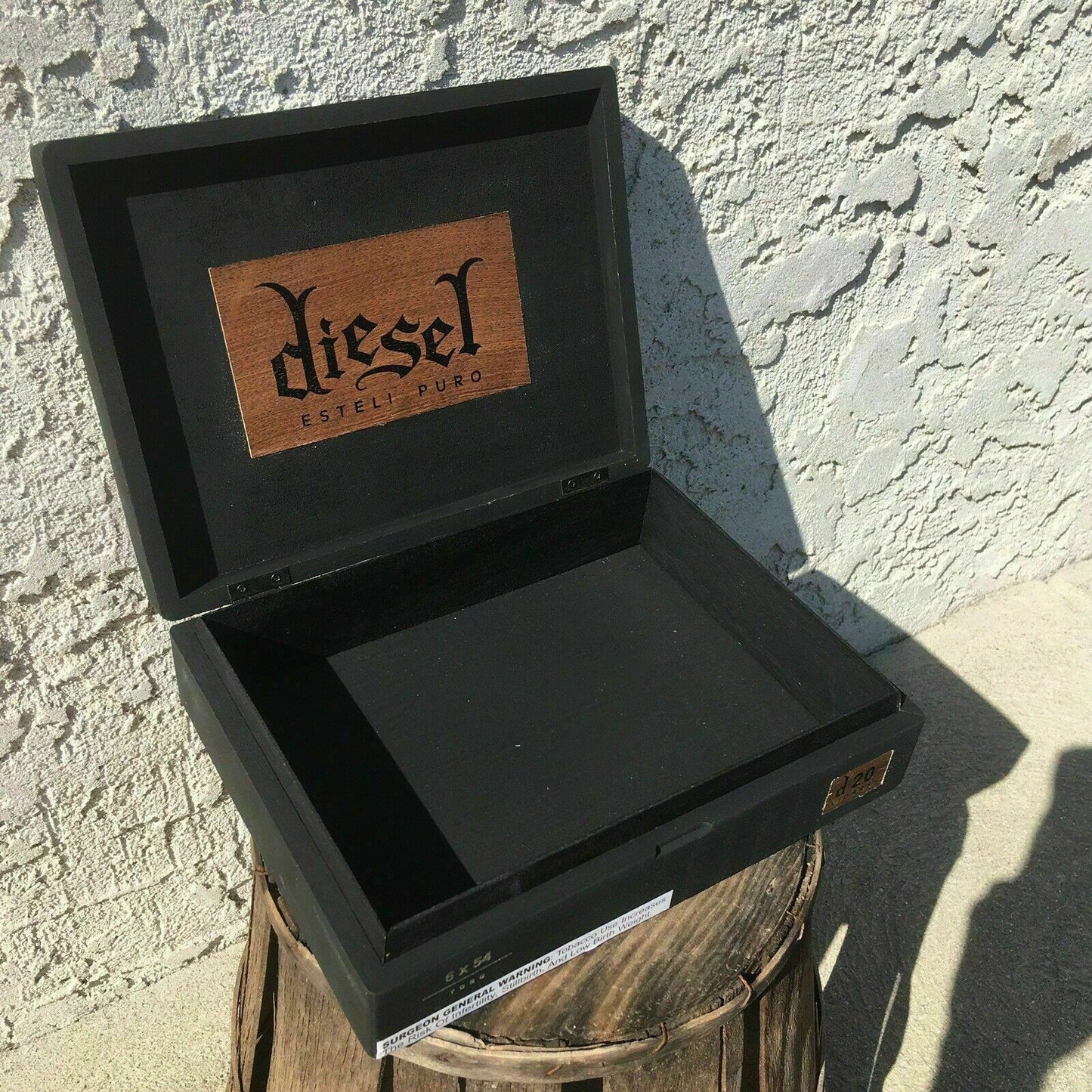 Diesel Esteli Puro Robusto Empty Wooden Cigar Box 9.5x6.5x2.5