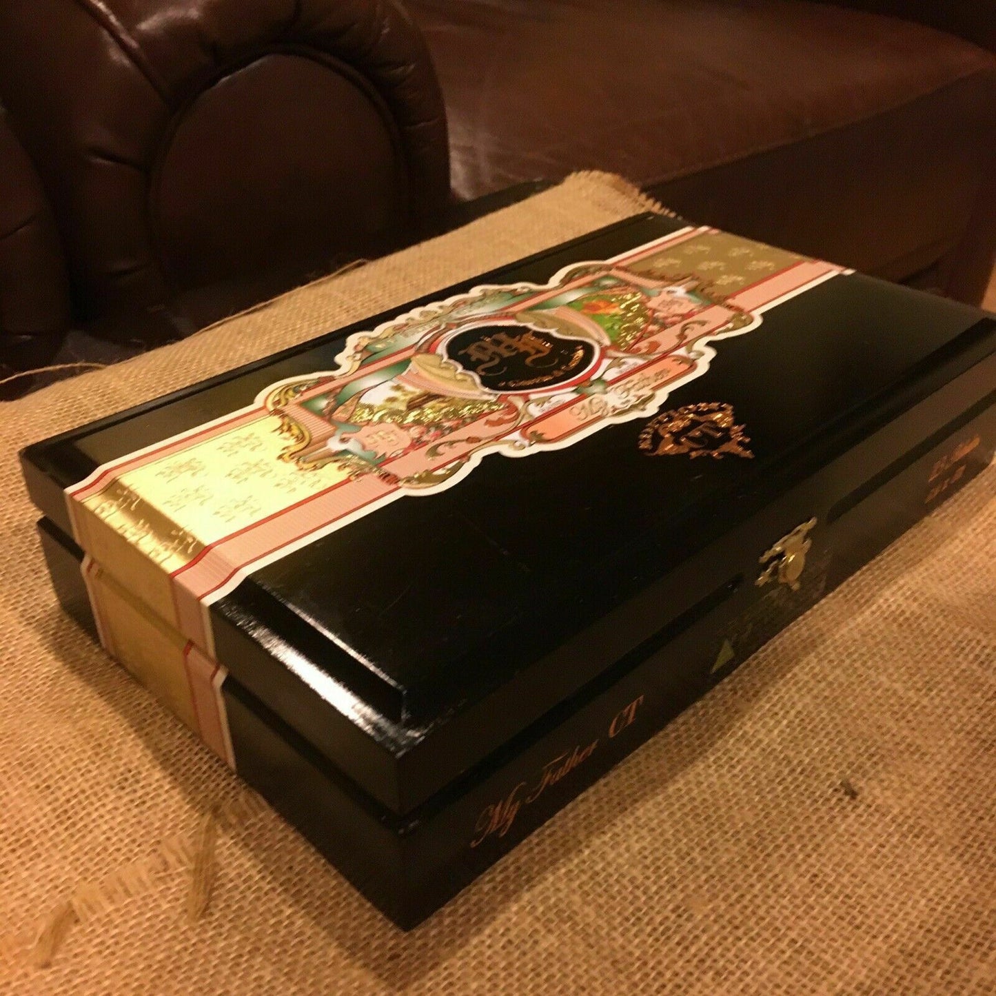 My Father Connecticut Robusto Empty Wooden Cigar Box 10.5x6.25x2