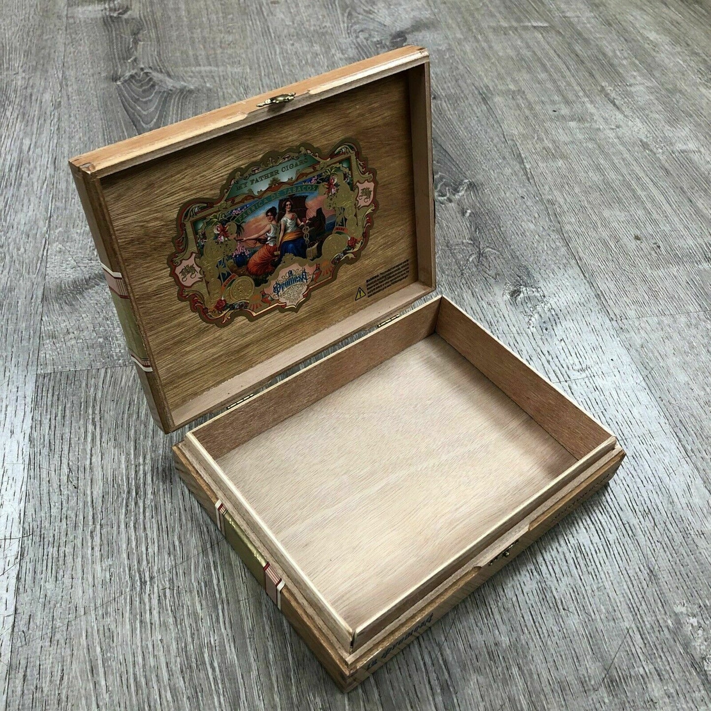 My Father Cigars La Promesa Toro Empty Wooden Cigar Box 9x7x2