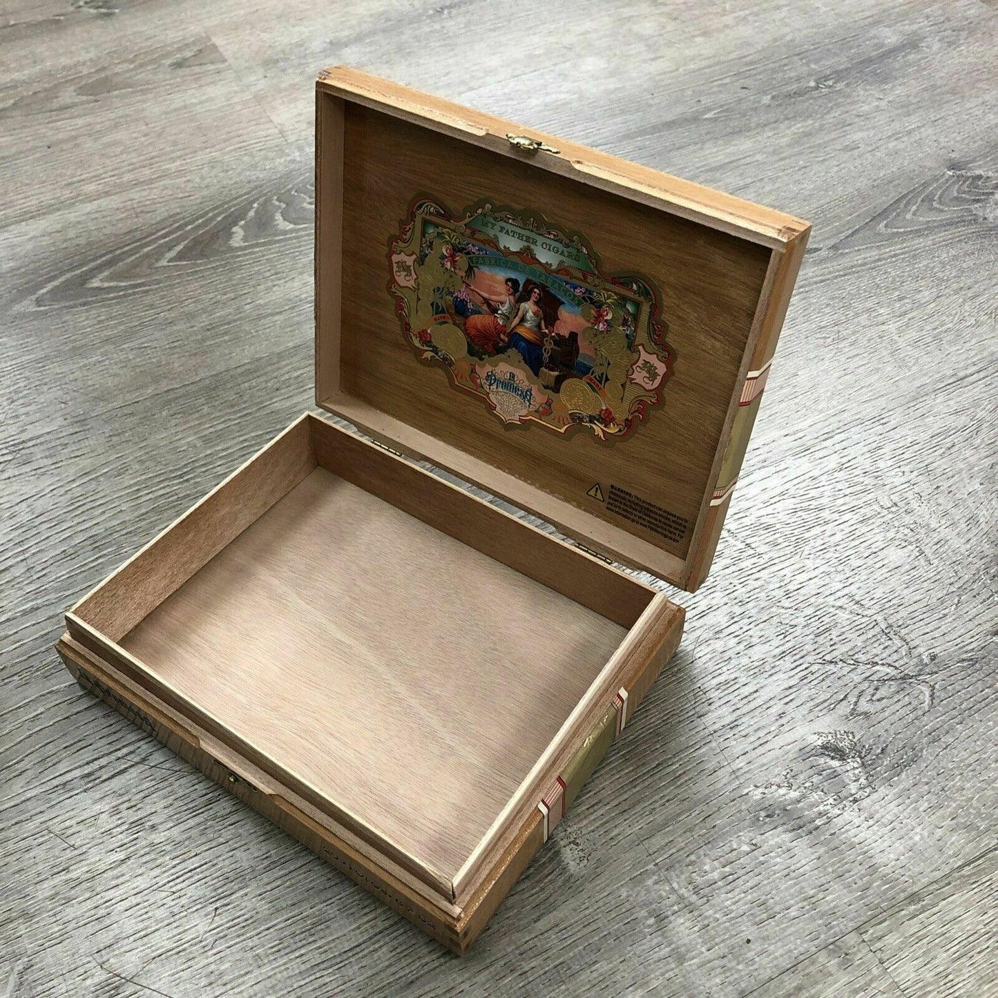 My Father Cigars La Promesa Toro Empty Wooden Cigar Box 9x7x2