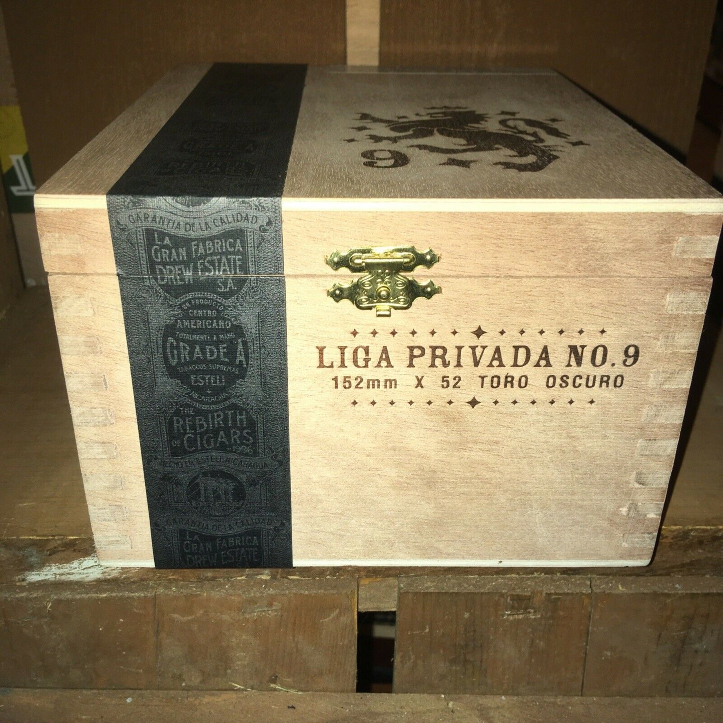 Liga Privada No9 Corona Viva Empty Wooden Cigar Box 5.5x7x4