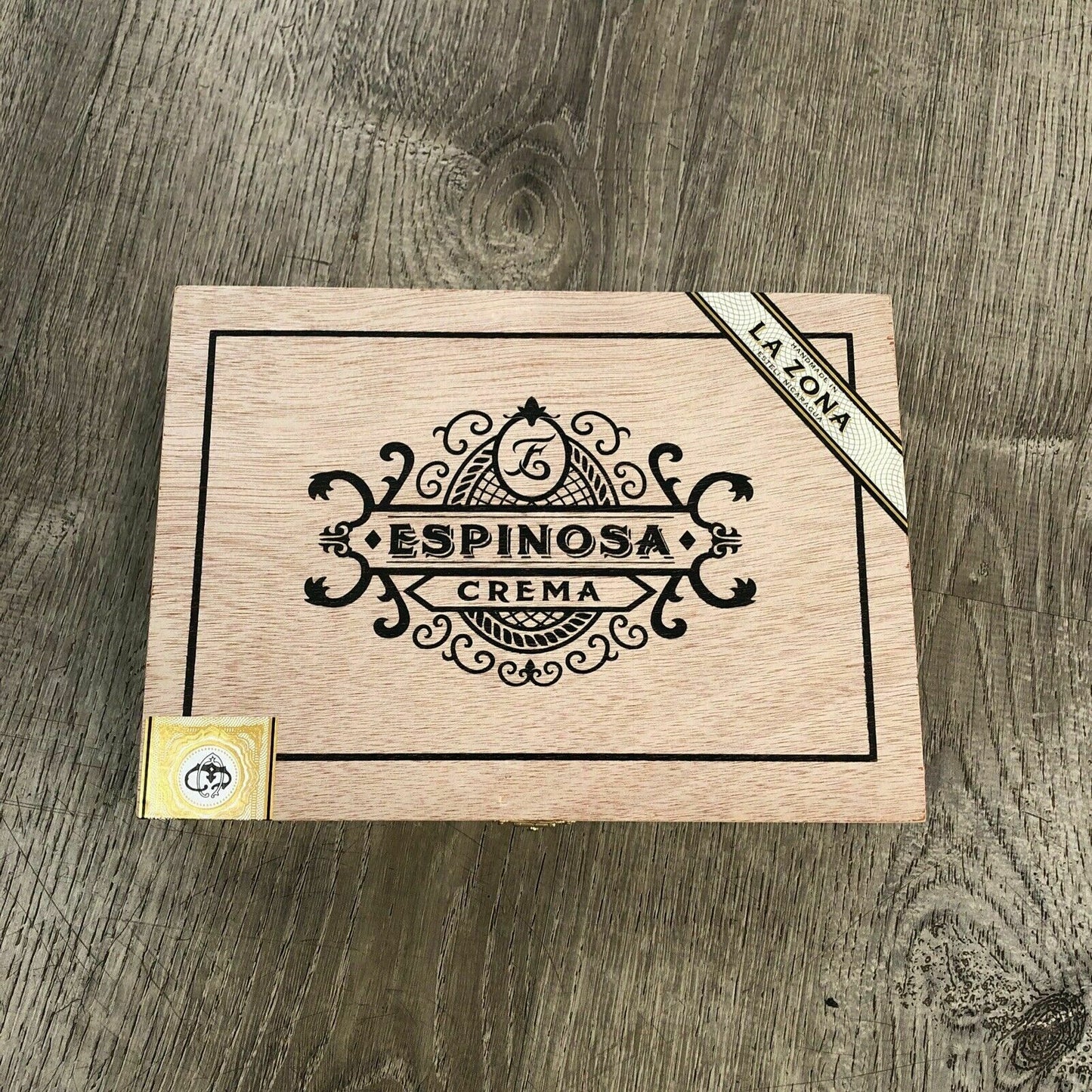 Espinosa Crema Robusto Empty Wooden Cigar Box 9x6.5x2