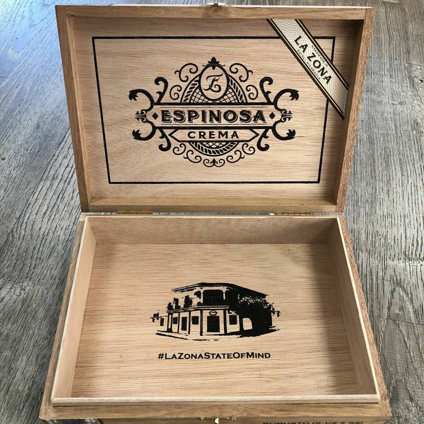 Espinosa Crema Robusto Empty Wooden Cigar Box 9x6.5x2