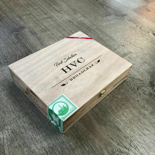 HVC Broadleaf Toro Empty Wooden Cigar Box 9x7x2