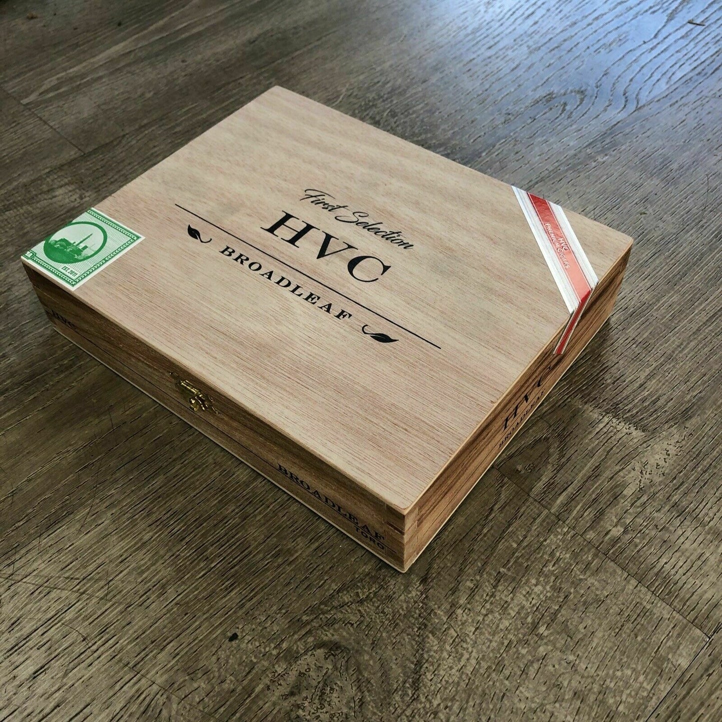 HVC Broadleaf Toro Empty Wooden Cigar Box 9x7x2