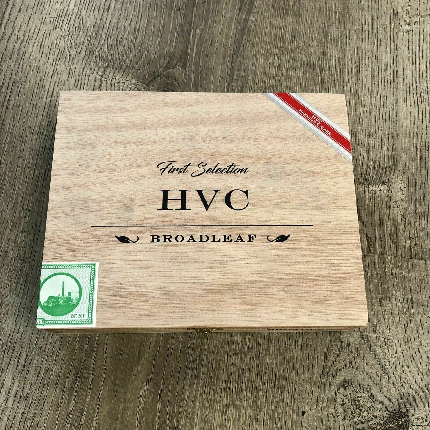 HVC Broadleaf Toro Empty Wooden Cigar Box 9x7x2