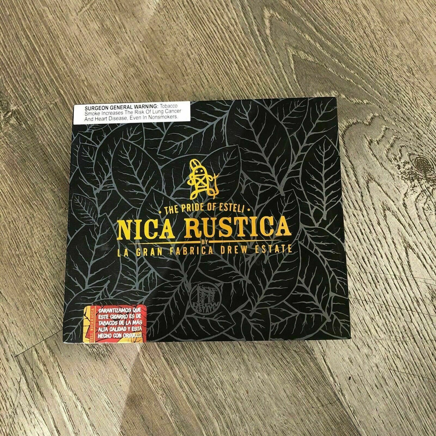 Nica Rustica Toro Empty Wooden Cigar Box 8x7x3