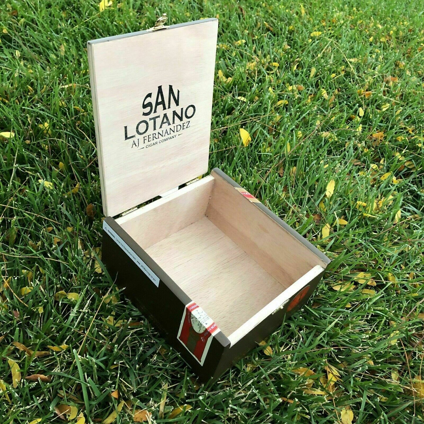 Aj Fernandez San Lotano Connecticut Robusto Empty Wooden Cigar Box 6.75x6x3