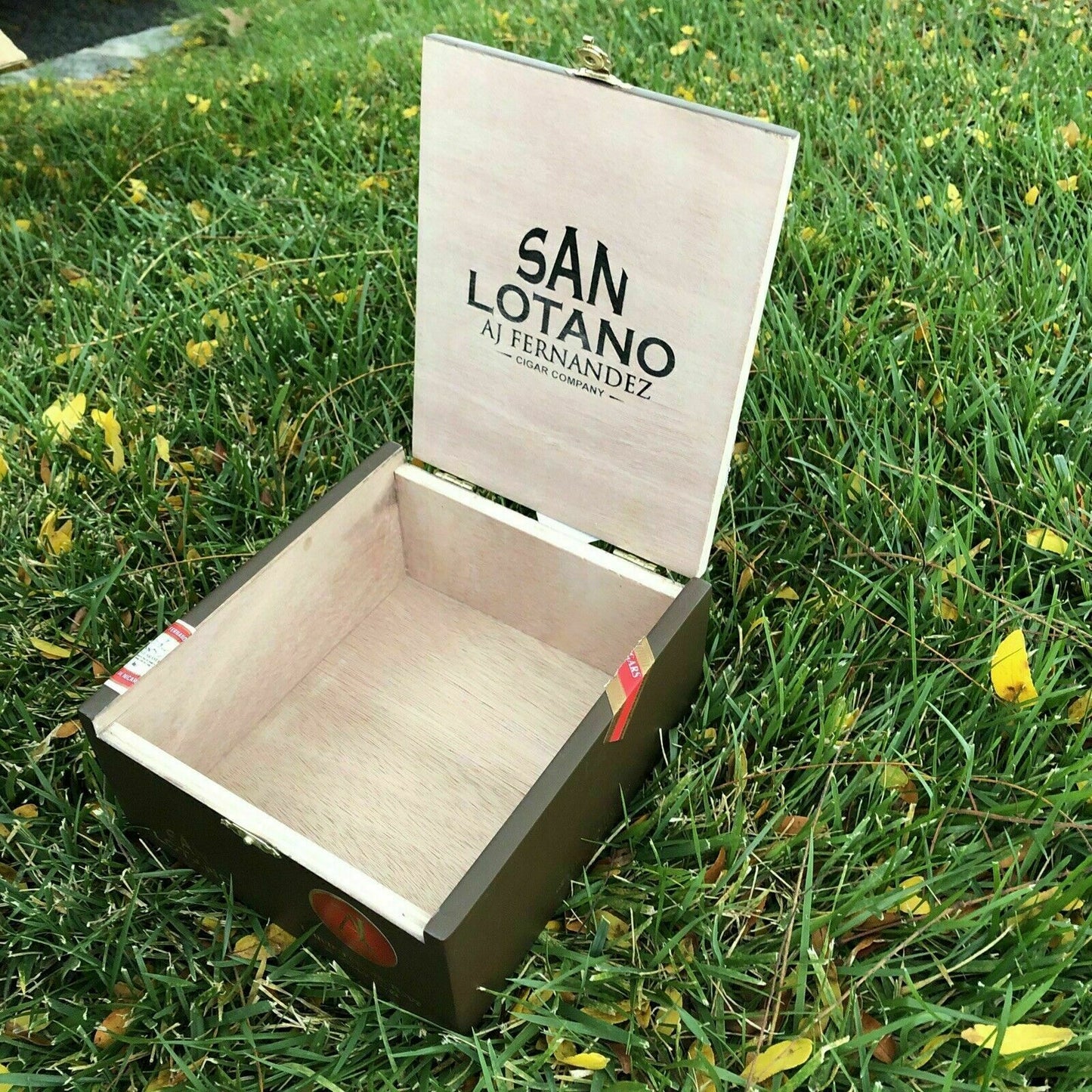 Aj Fernandez San Lotano Connecticut Robusto Empty Wooden Cigar Box 6.75x6x3