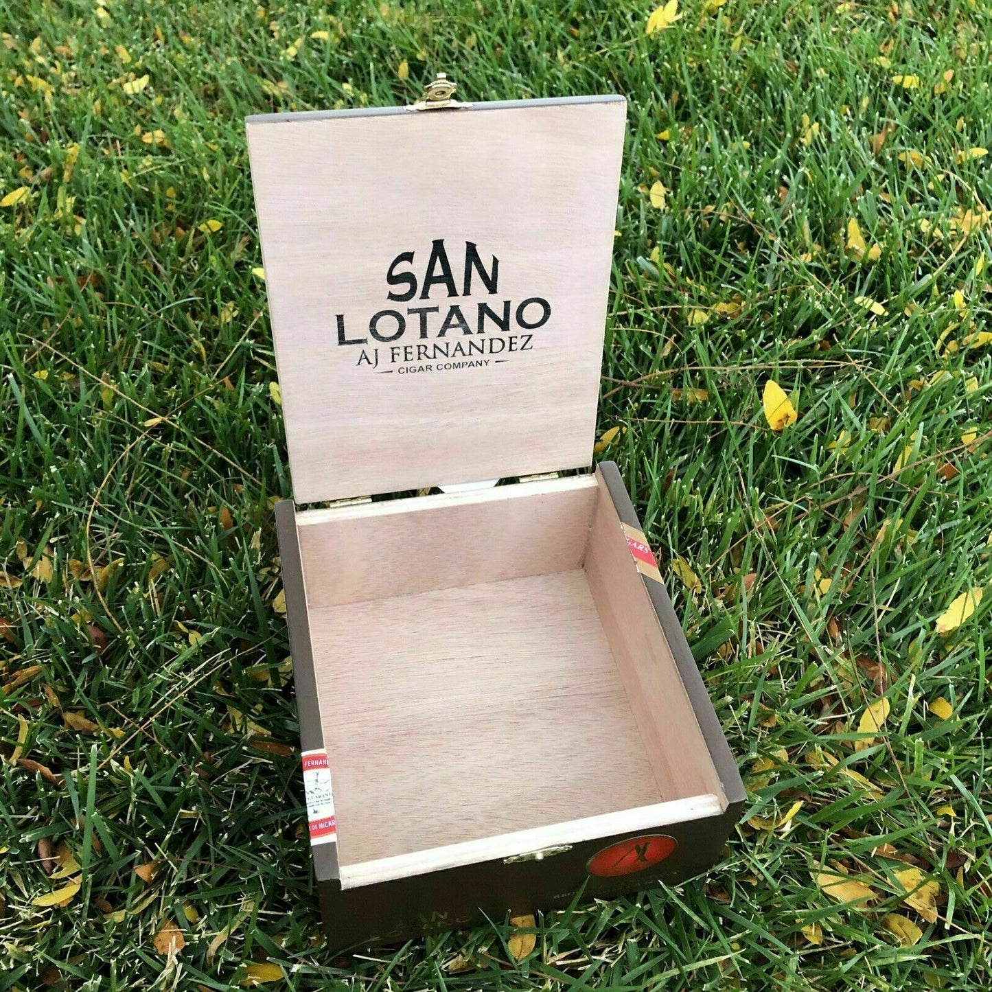 Aj Fernandez San Lotano Connecticut Robusto Empty Wooden Cigar Box 6.75x6x3