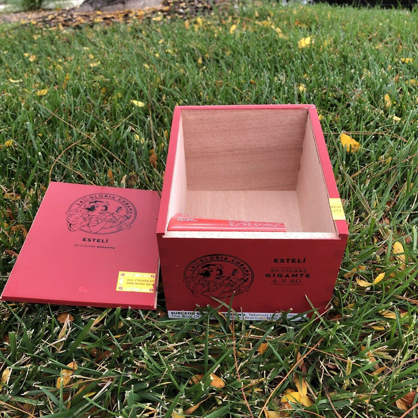 La Gloria Esteli Gigante Empty Wooden Cigar Box 5.5x6.75x4.5