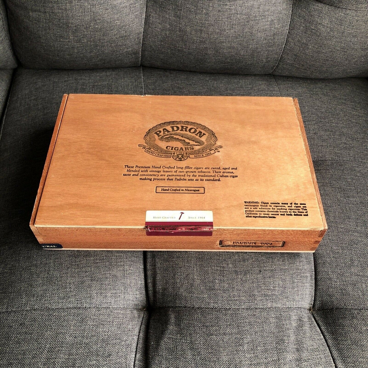 Padron 4000 Empty Wooden Cigar Box 11x7x2